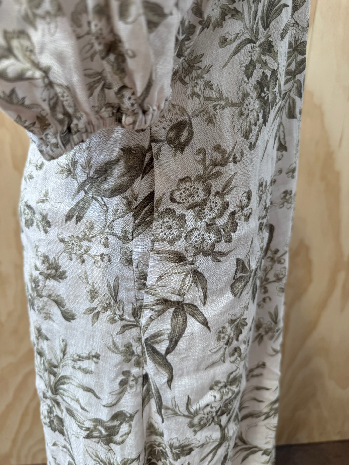 ZIMMERMANN LINEN MIDI FLORAL DAY DRESS - SIZE 2