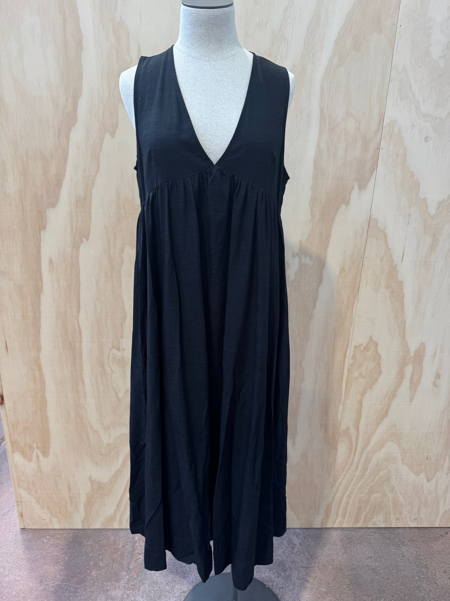 LANEWAY THE LABEL VINTAGE COTTON GOWN IN NOIR - SIZE XS