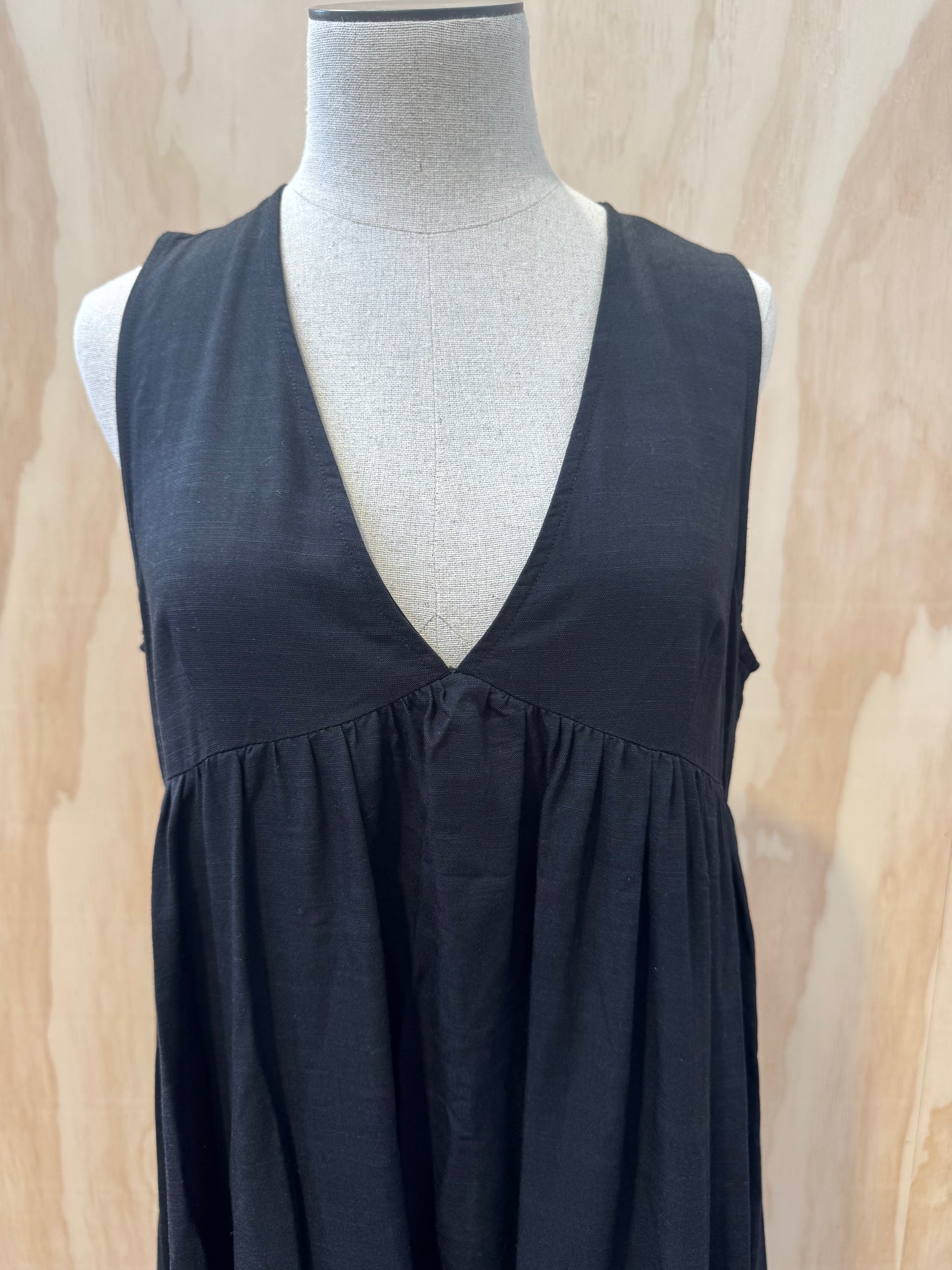 LANEWAY THE LABEL VINTAGE COTTON GOWN IN NOIR - SIZE XS