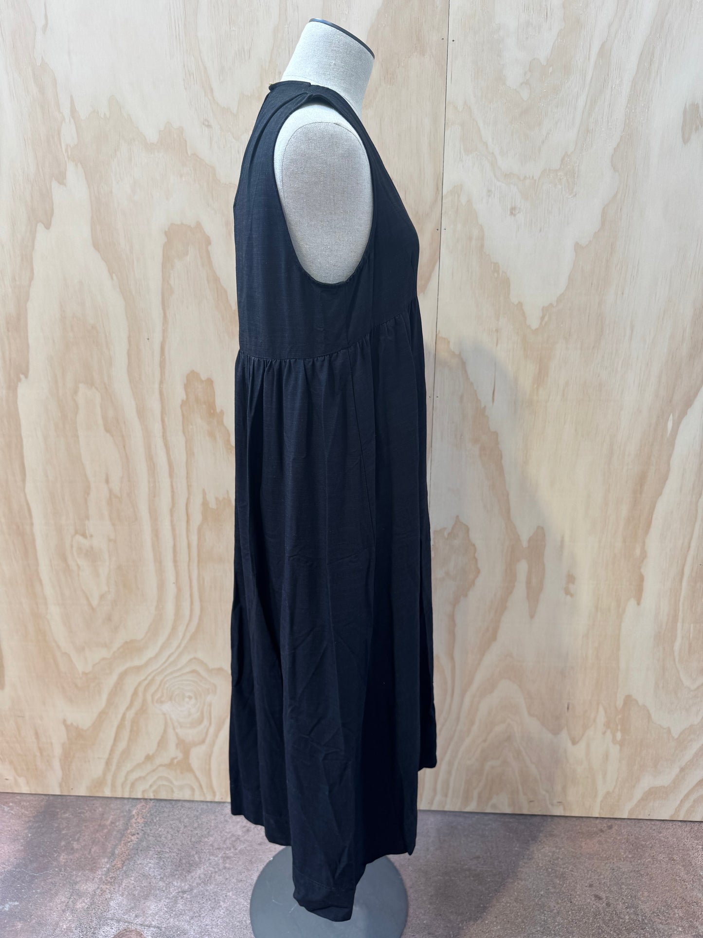 LANEWAY THE LABEL VINTAGE COTTON GOWN IN NOIR - SIZE XS