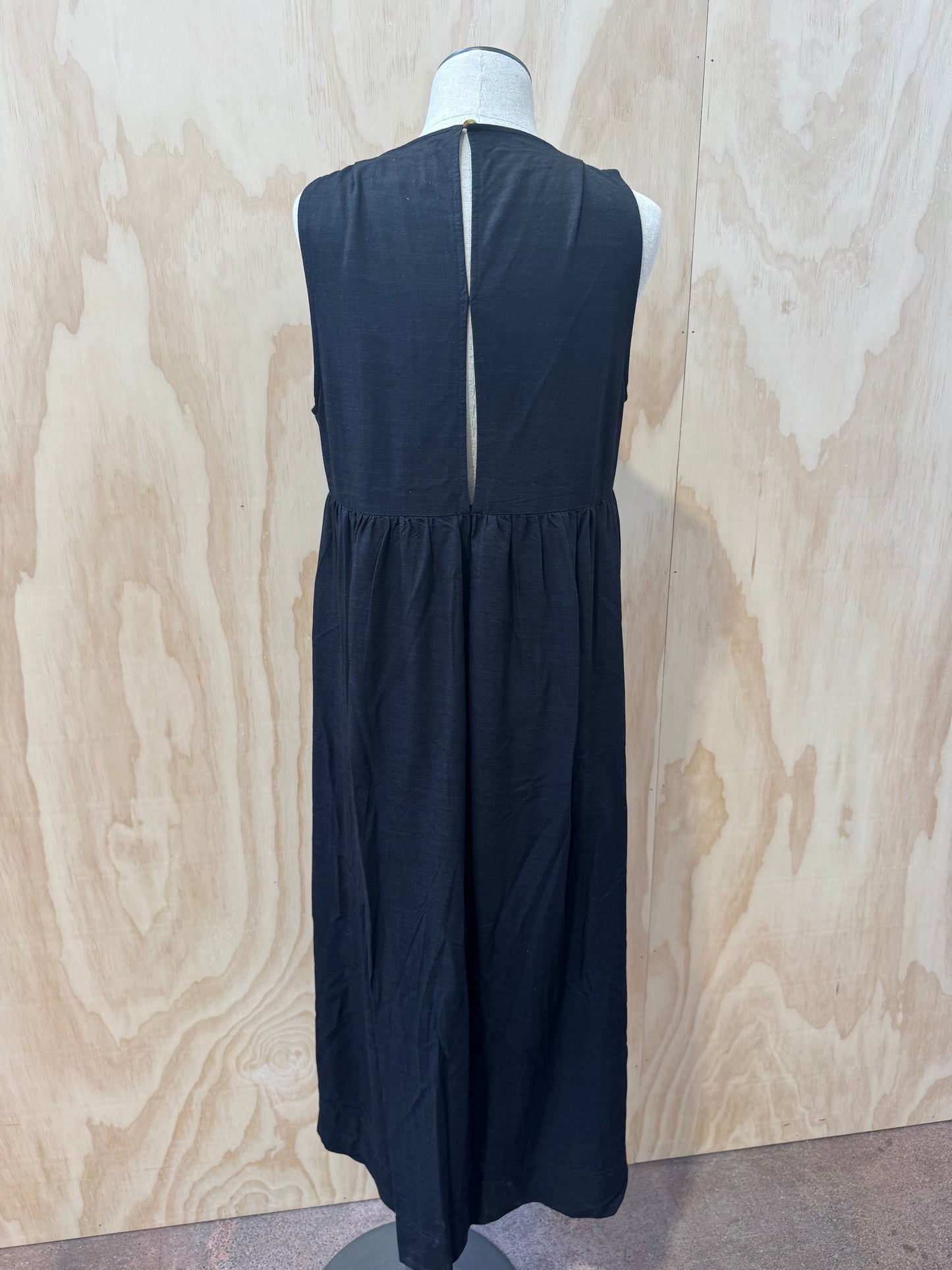 LANEWAY THE LABEL VINTAGE COTTON GOWN IN NOIR - SIZE XS