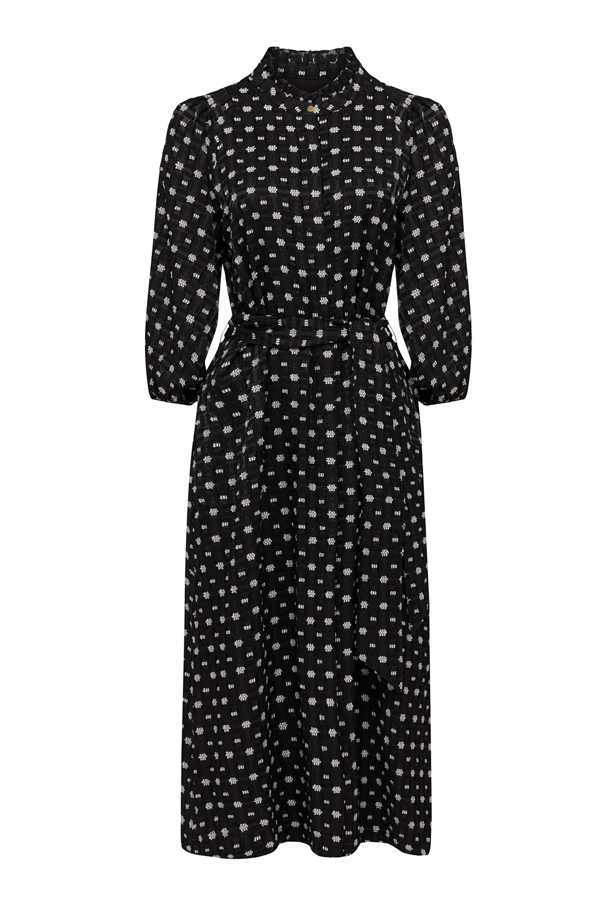 CABLE MELBOURNE BLACK GEMMA MIDI DRESS - SIZE 8