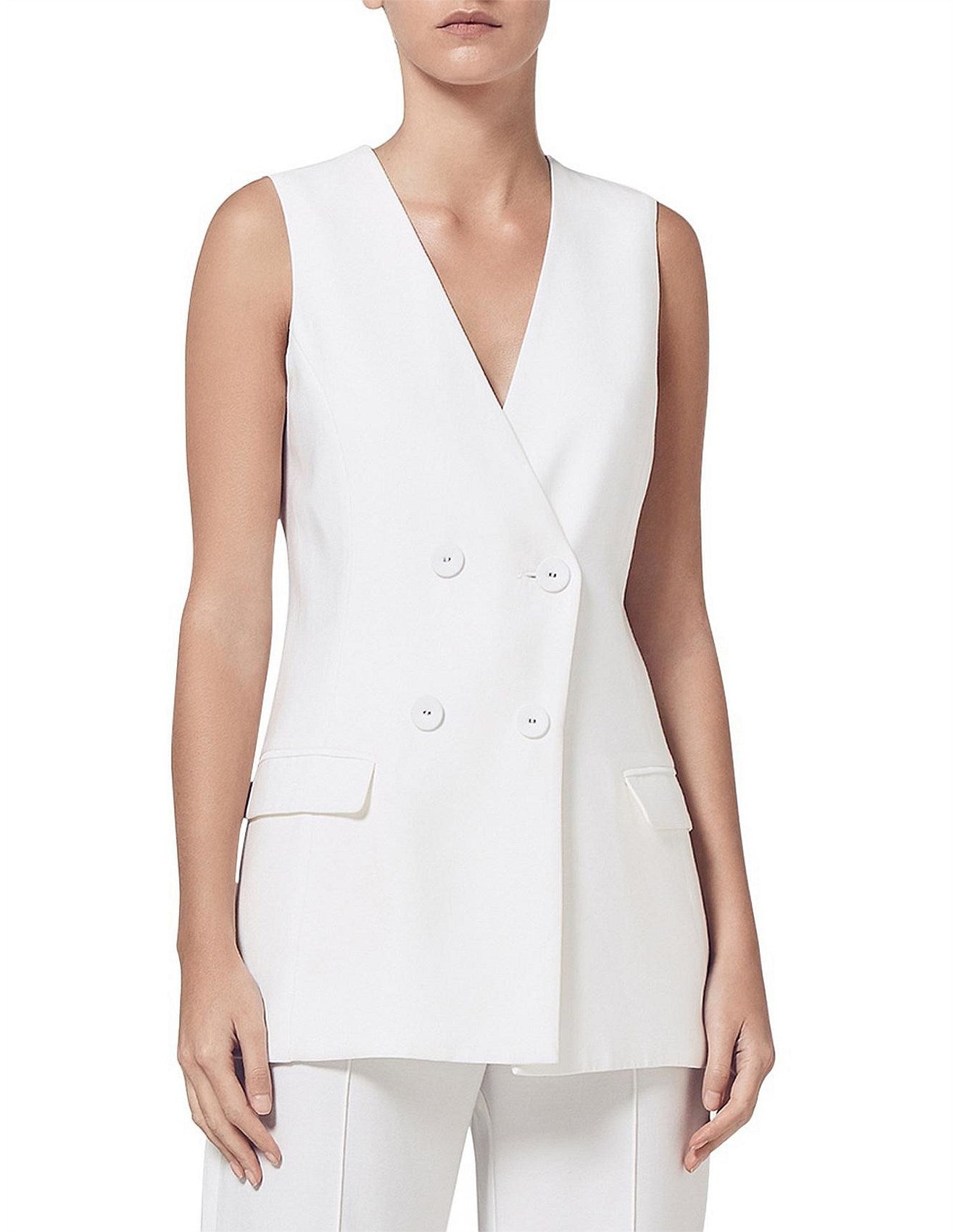 VIKTORIA & WOODS LIGHTHOUSE SLEEVELESS BLAZER - SIZE 1