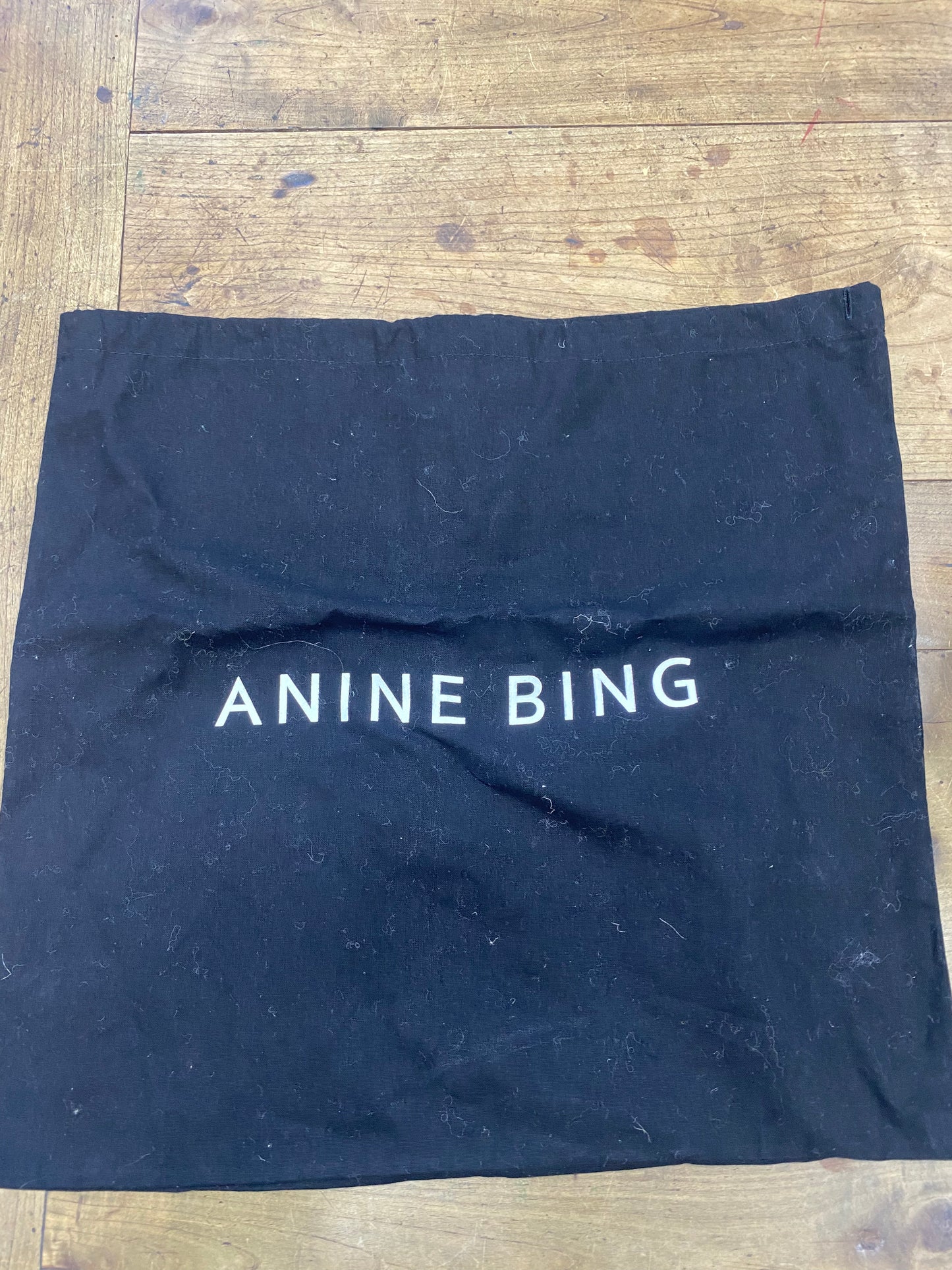 ANINE BING MINI TOTE MONOGRAM CANVAS BUCKET BAG