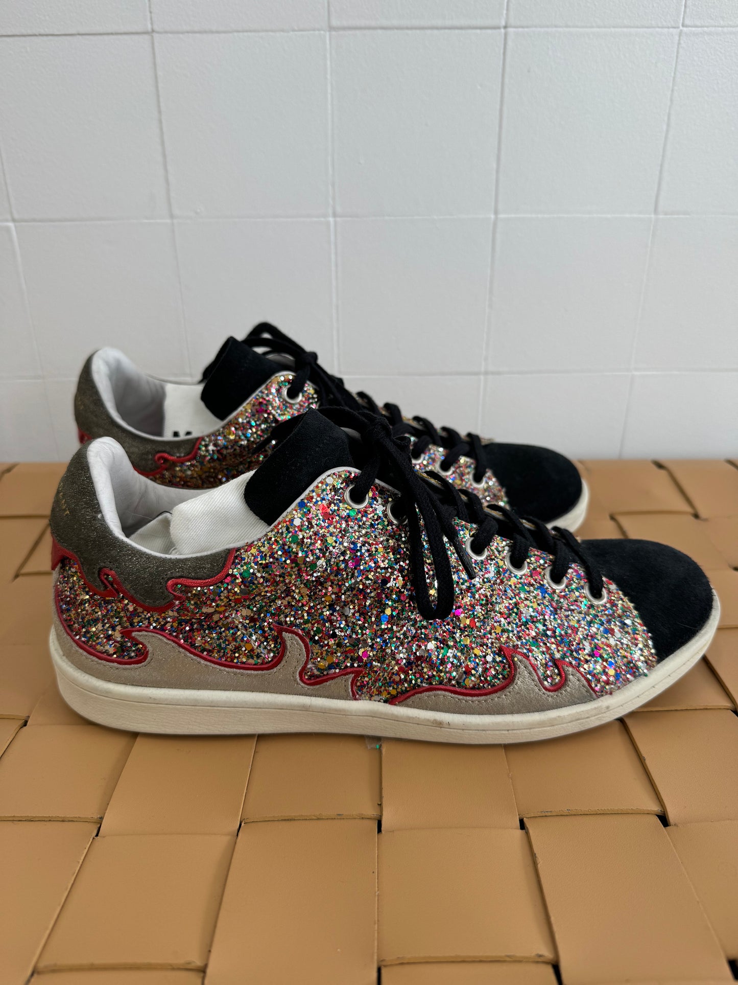 ISABEL MARANT GILLY GLITTER SNEAKERS - SIZE 40