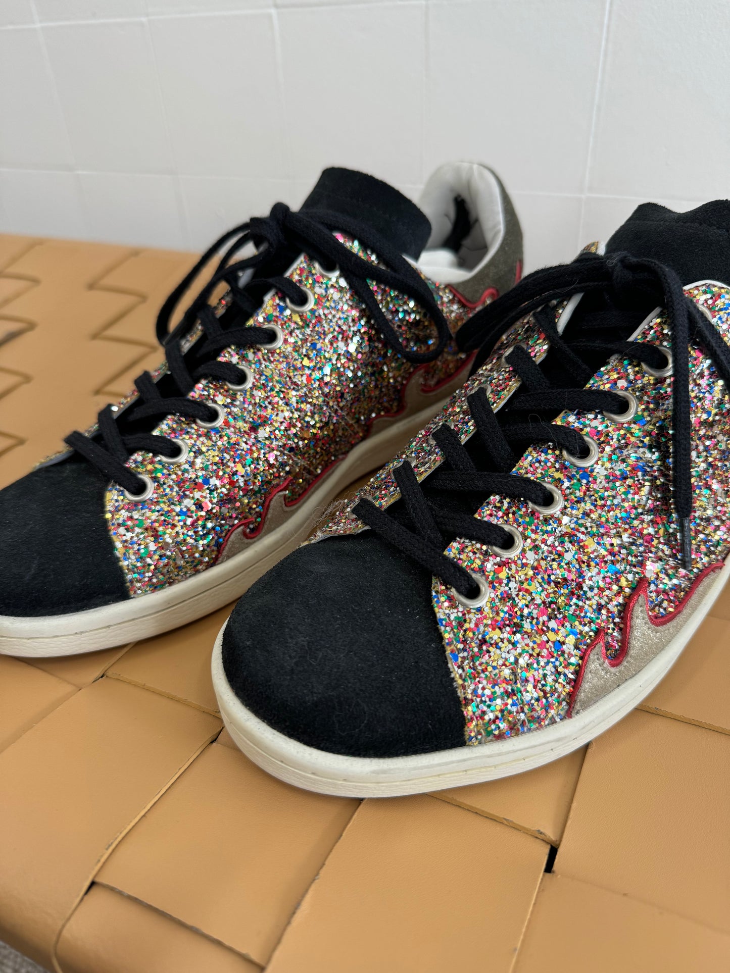 ISABEL MARANT GILLY GLITTER SNEAKERS - SIZE 40