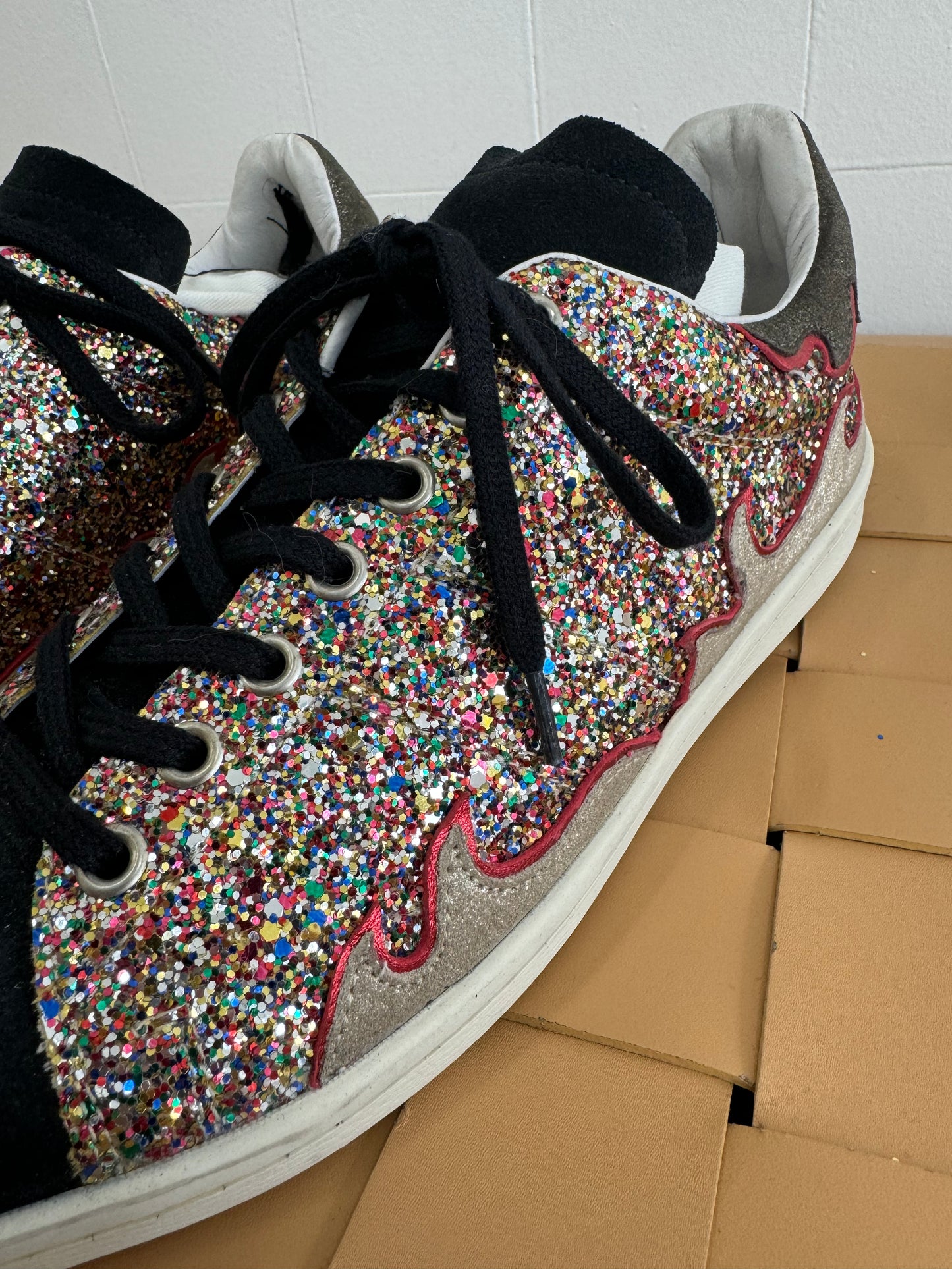 ISABEL MARANT GILLY GLITTER SNEAKERS - SIZE 40