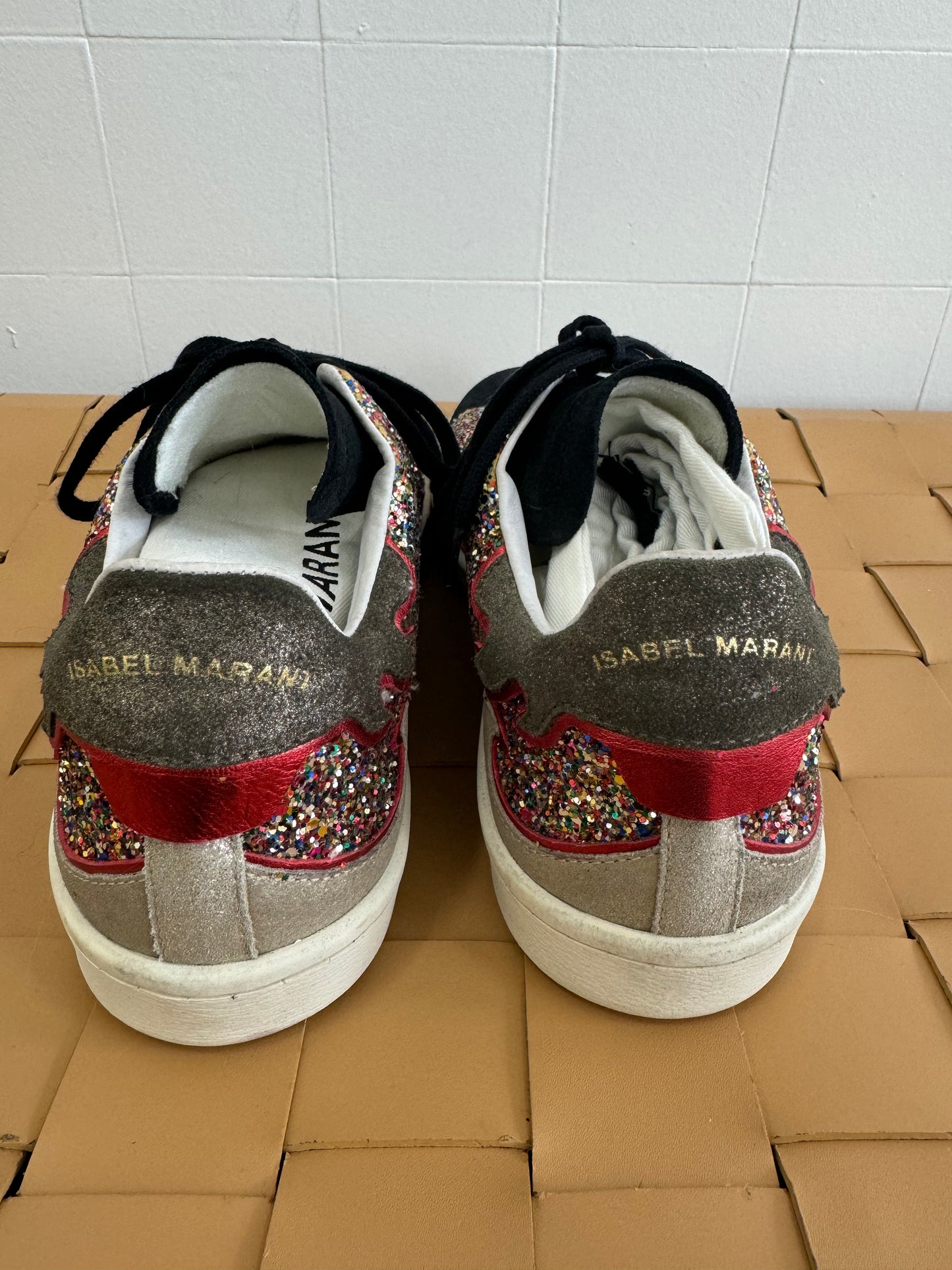 ISABEL MARANT GILLY GLITTER SNEAKERS - SIZE 40