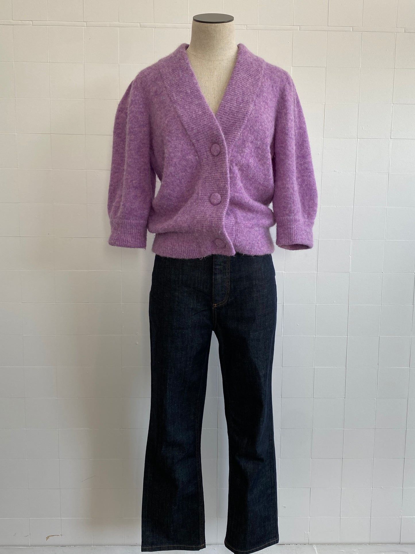 GESTUZ ALPHAGZ CARDIGAN IN MAUVE - SIZE S