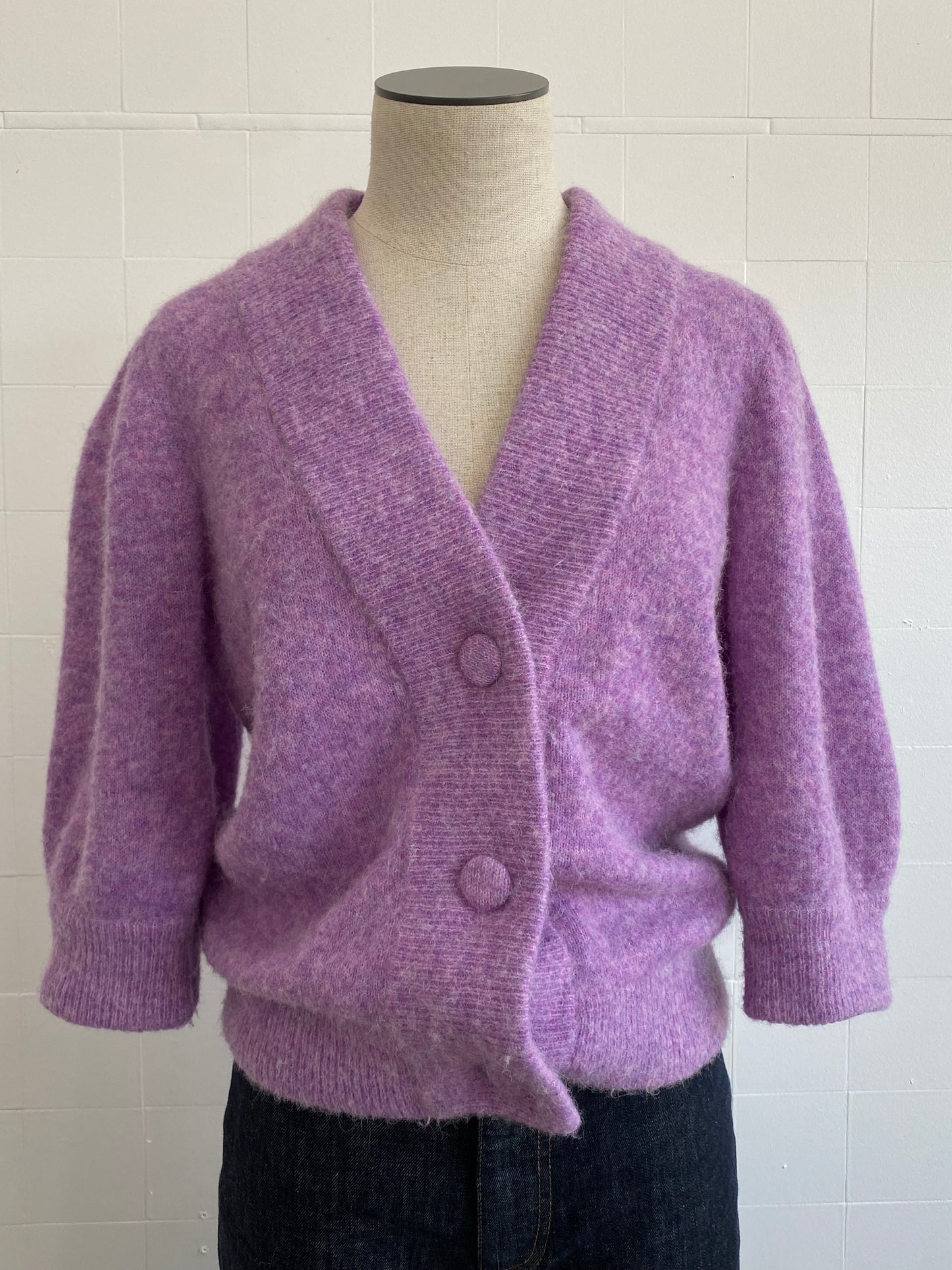 GESTUZ ALPHAGZ CARDIGAN IN MAUVE - SIZE S