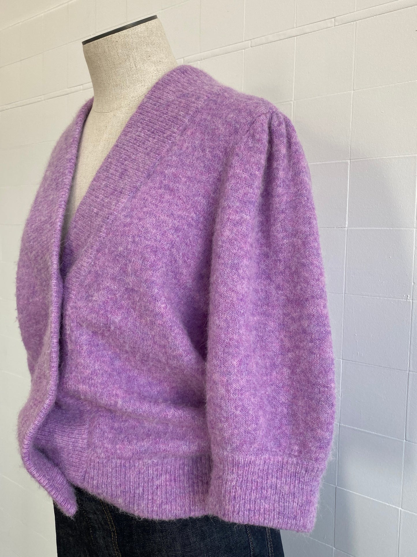 GESTUZ ALPHAGZ CARDIGAN IN MAUVE - SIZE S