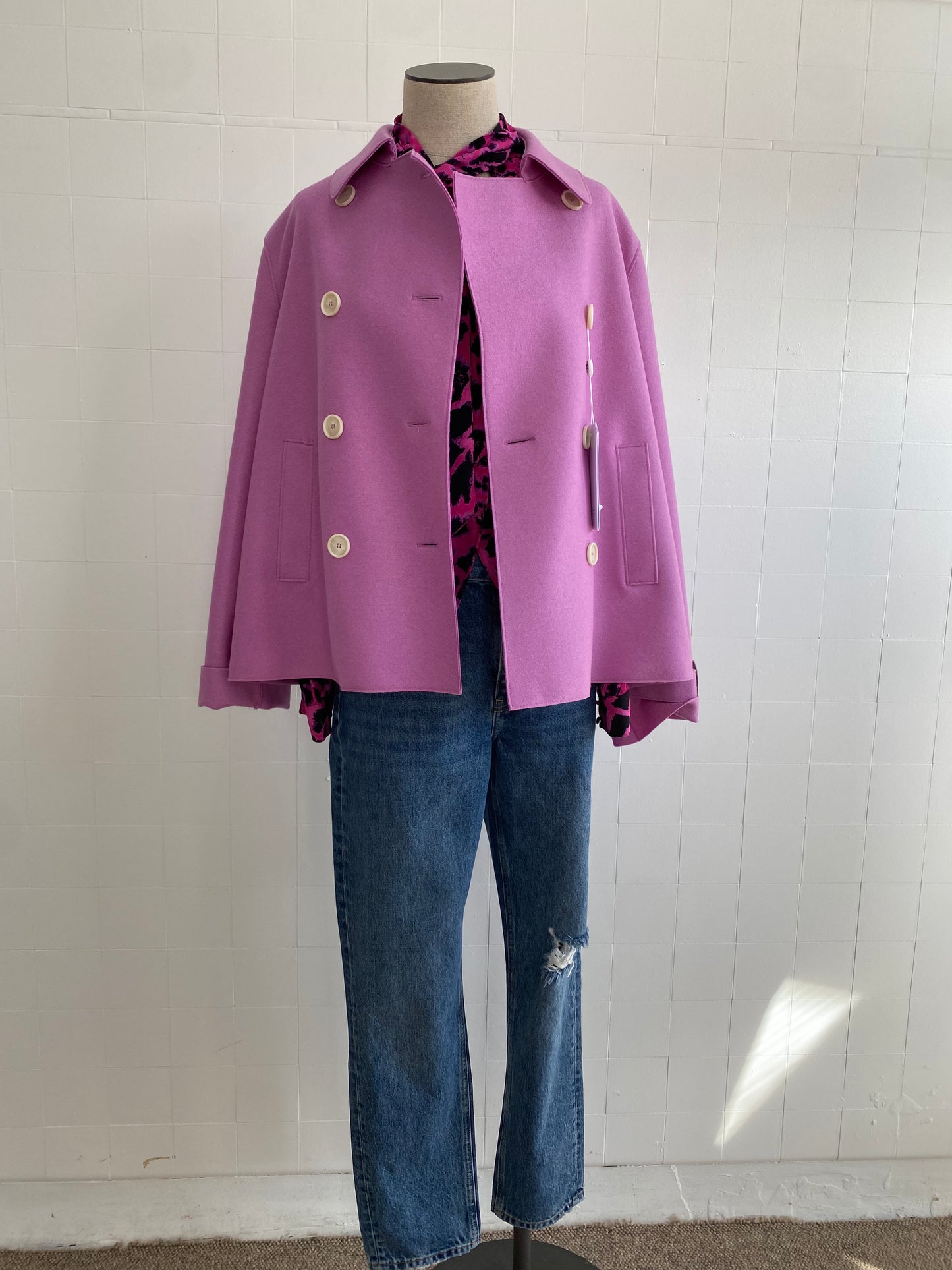 HARRIS WHARF LONDON PEONY CROPPED TRENCH - SIZE 46 IT