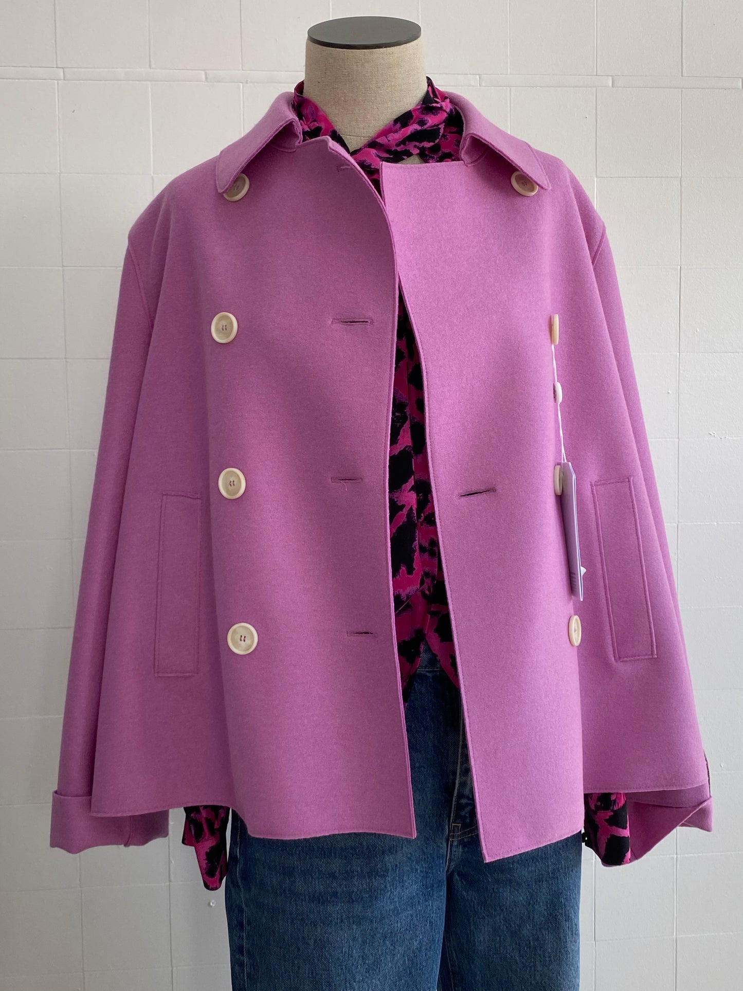 HARRIS WHARF LONDON PEONY CROPPED TRENCH - SIZE 46 IT