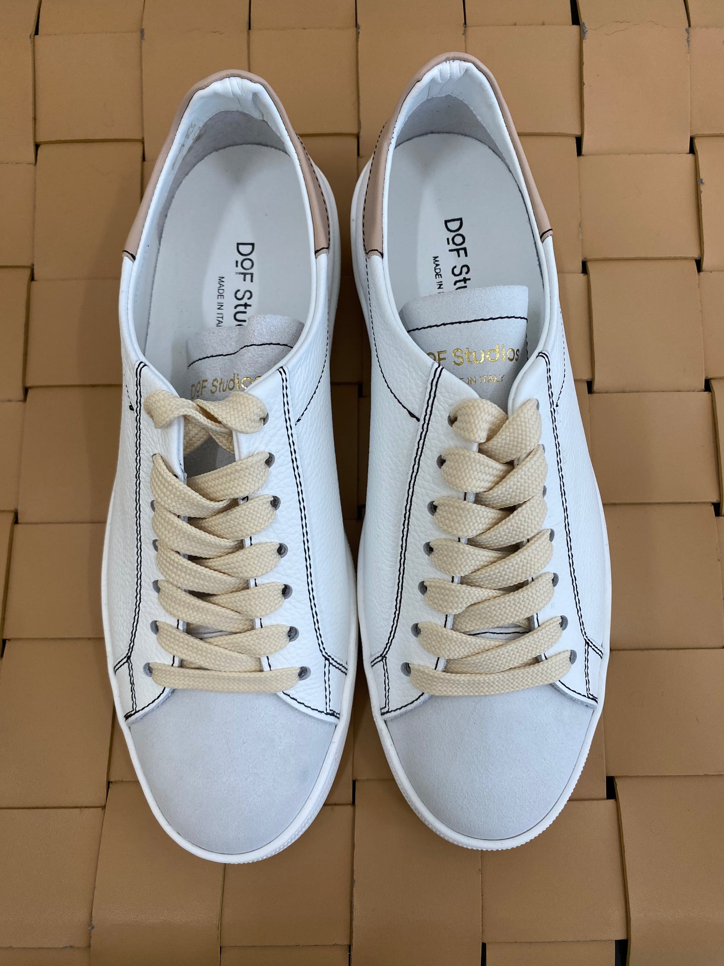 DOF STUDIOS WHITE TRAINERS - SIZE 38