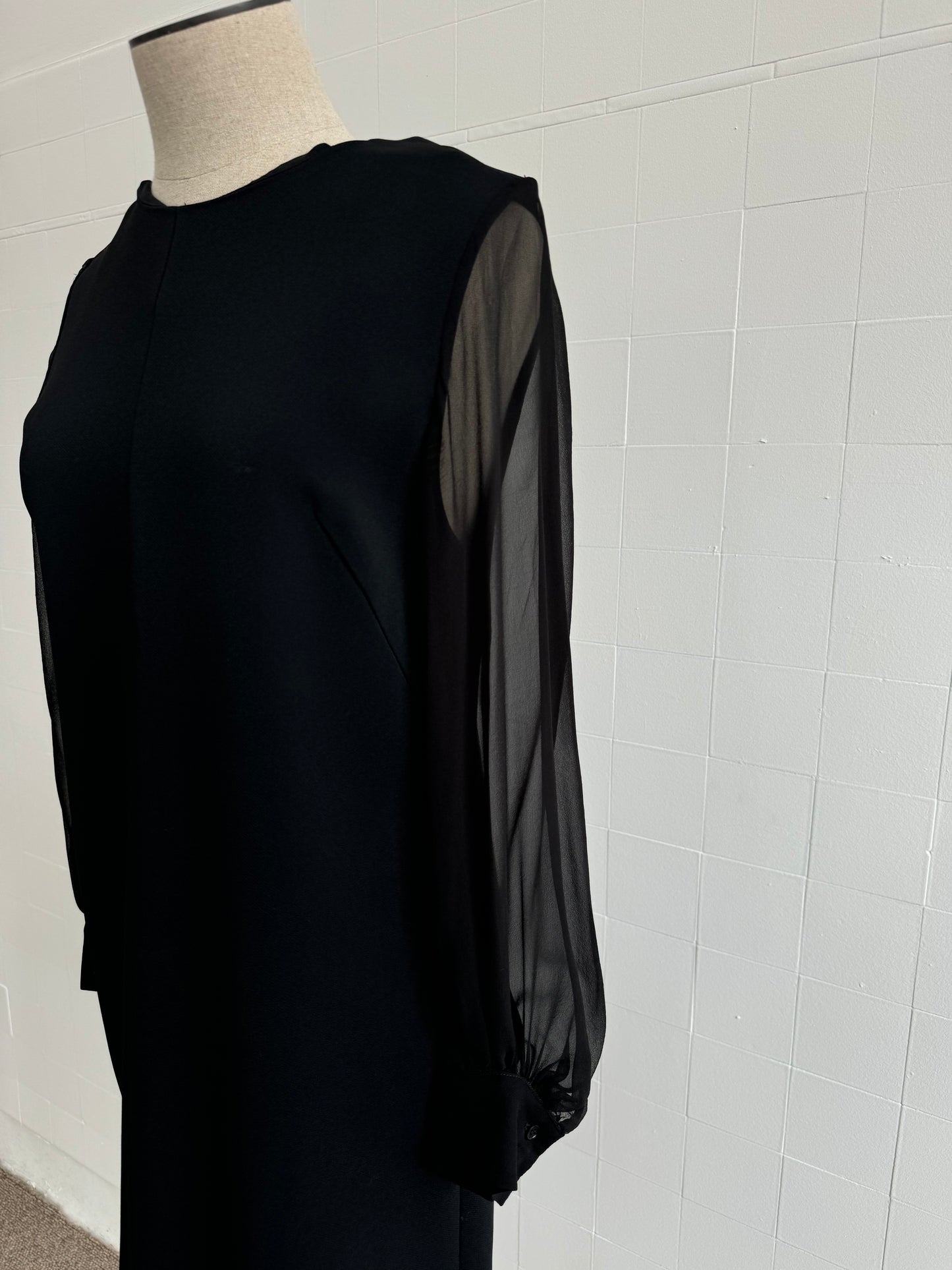 SCANLAN THEODORE BLACK MIDI DRESS - SIZE 10