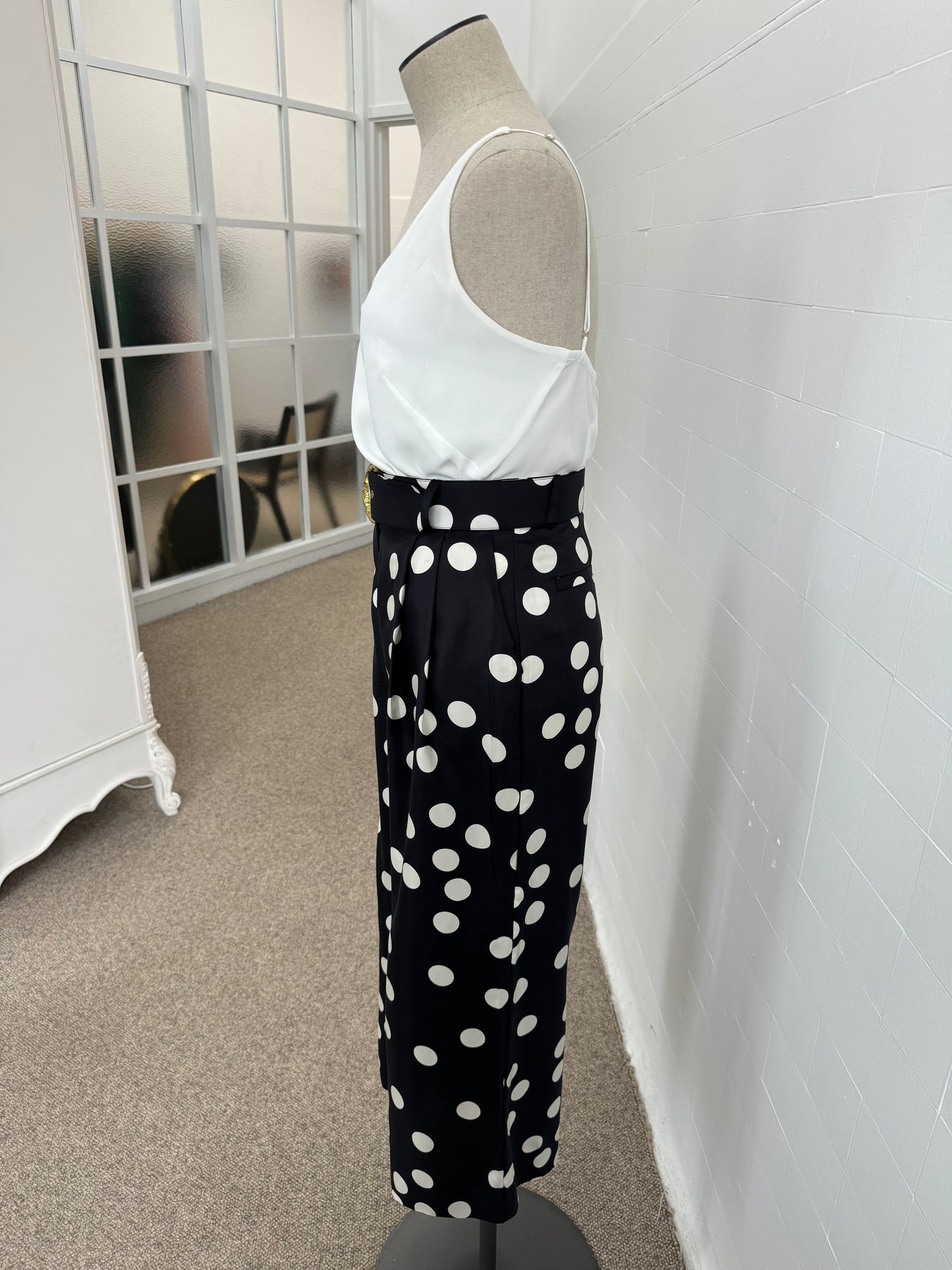 ZIMMERMANN POLKA DOT SILK PANTS - SIZE OP