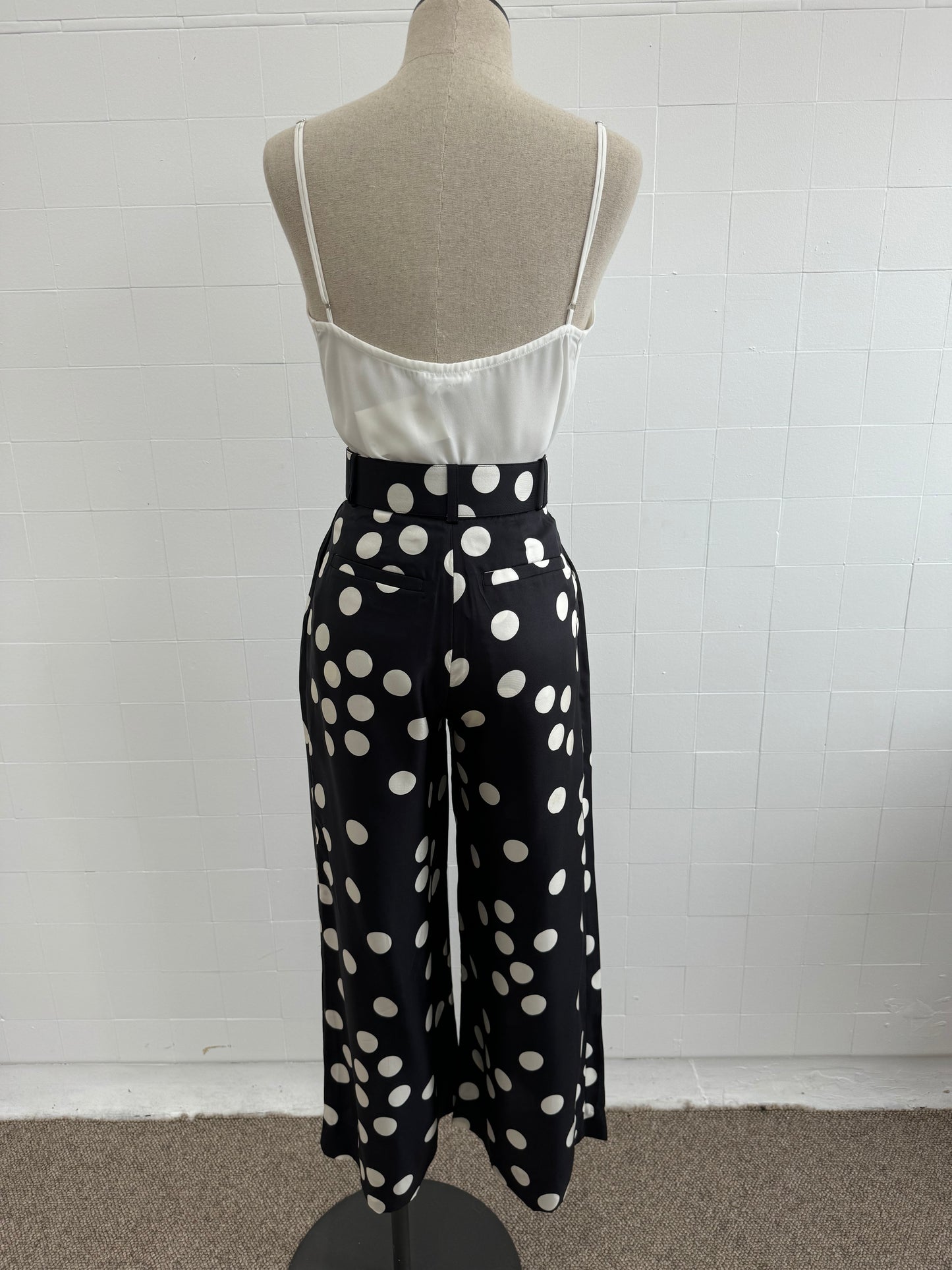 ZIMMERMANN POLKA DOT SILK PANTS - SIZE OP