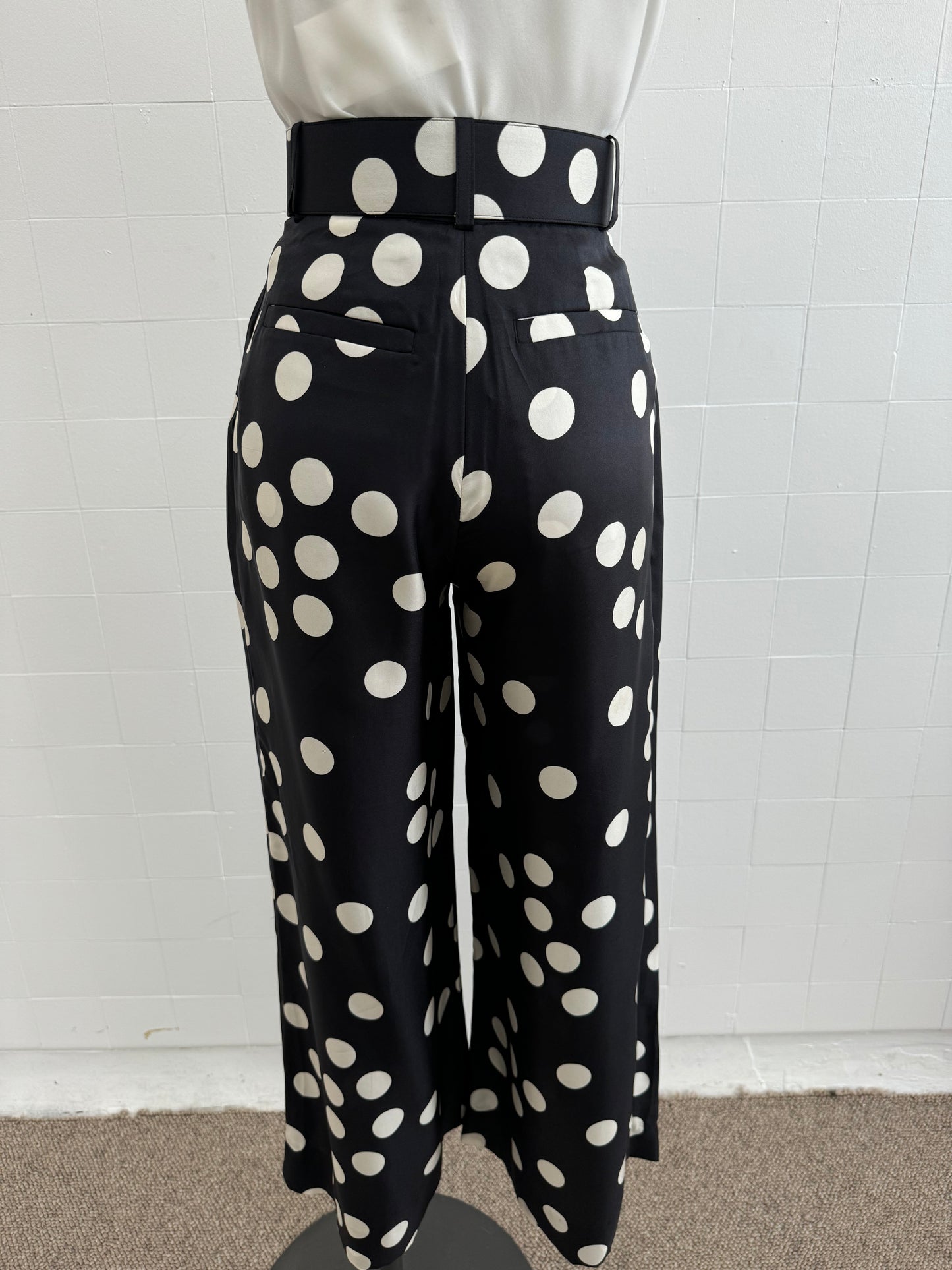 ZIMMERMANN POLKA DOT SILK PANTS - SIZE OP