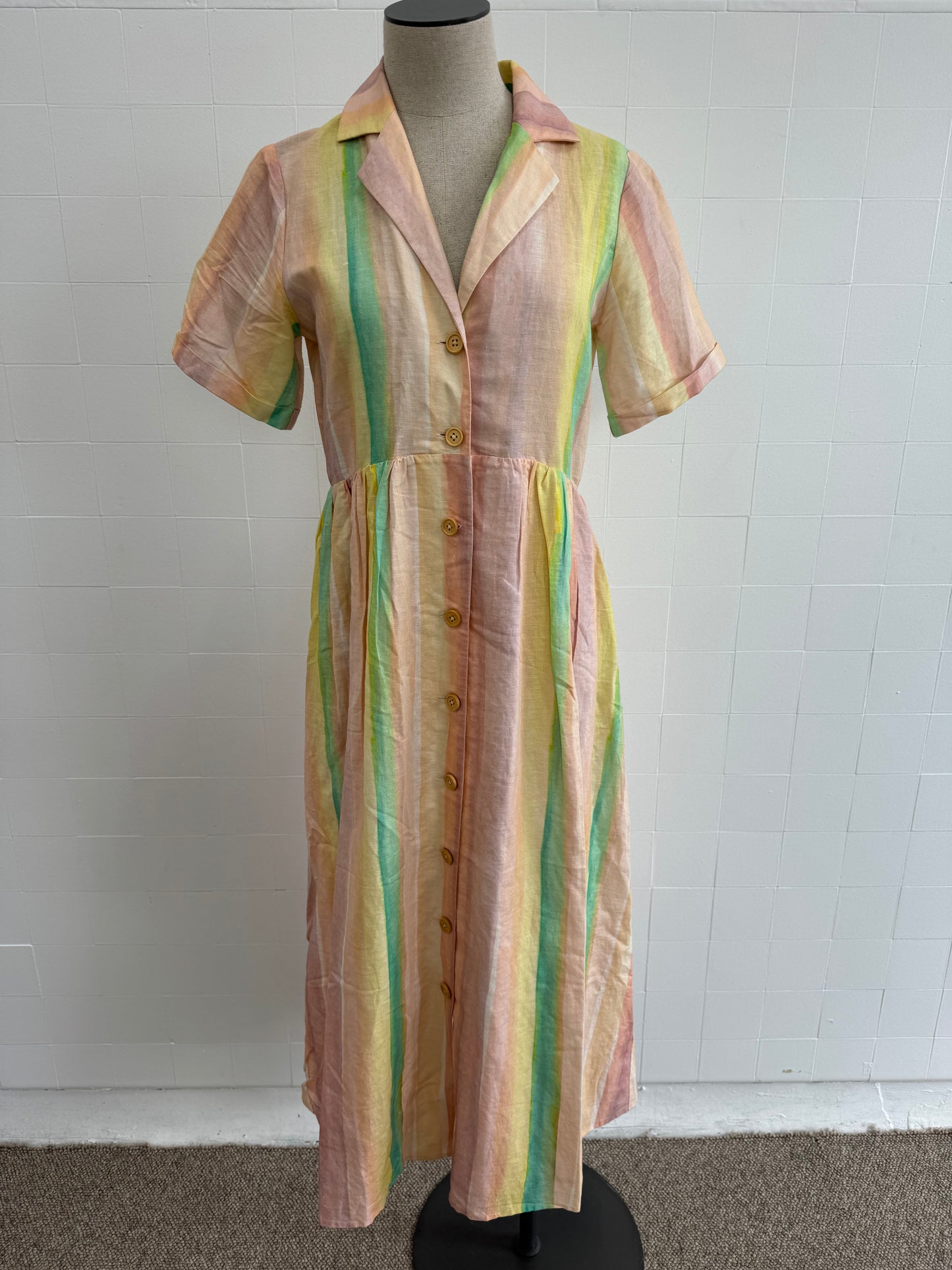 STEELE LINEN MAXI SHIRT DRESS - SIZE S