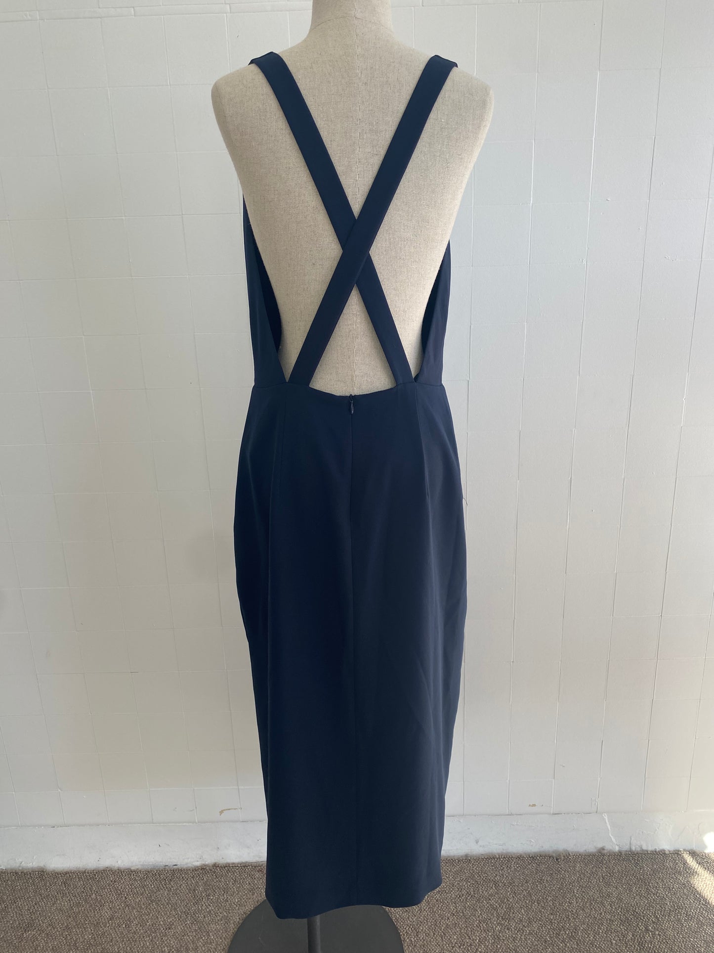 VIKTORIA & WOODS PROVIDENCE CROSS NAVY DRESS - SIZE 3