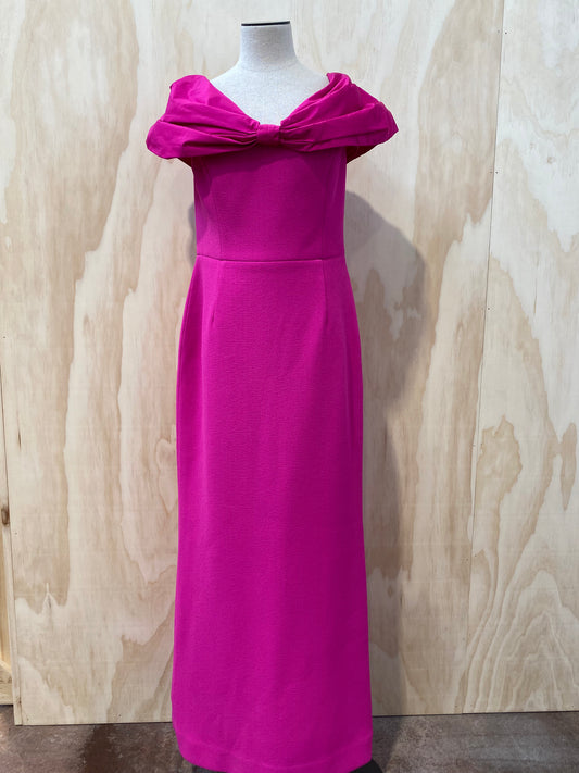 REBECCA VALLANCE PINK CUPID BOW GOWN - SIZE 14