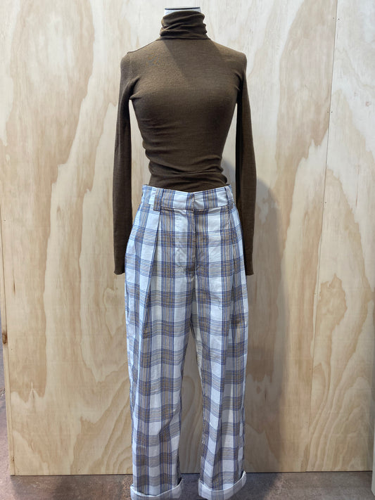 BAUM UND PFERDGARTEN RELAXED CHECK PANTS - SIZE 38