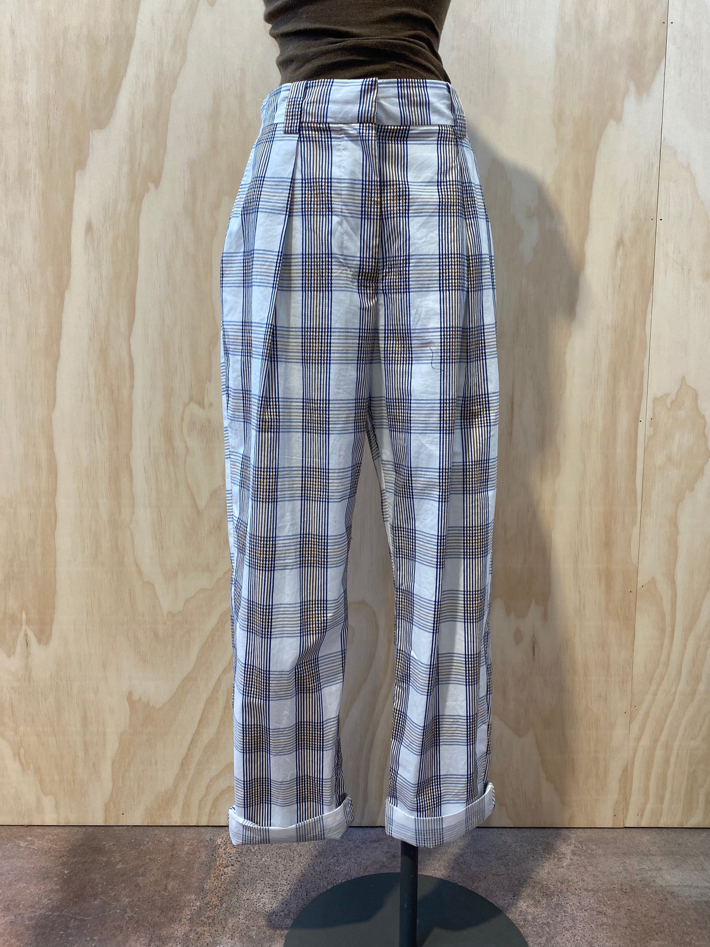 BAUM UND PFERDGARTEN RELAXED CHECK PANTS - SIZE 38