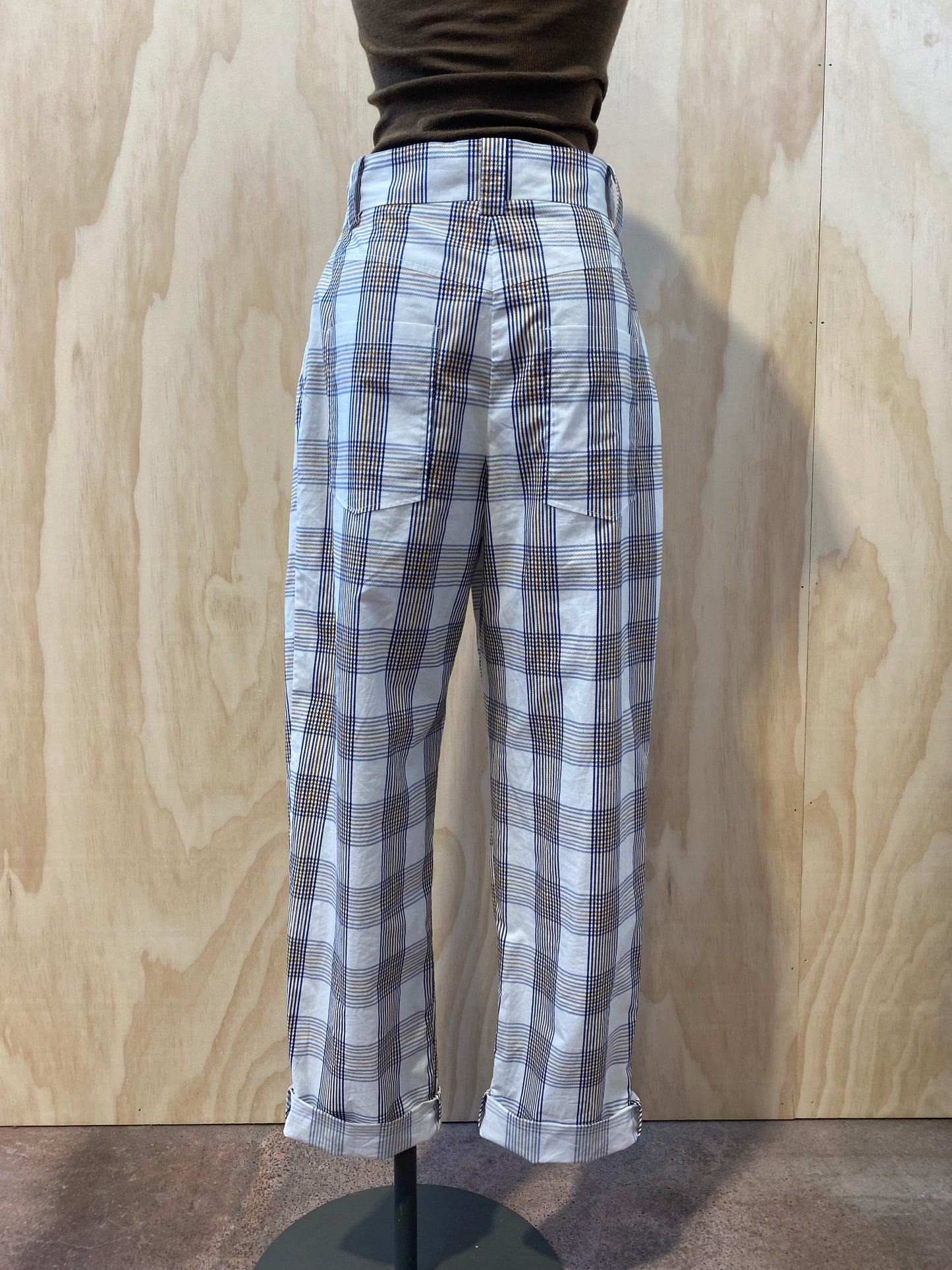 BAUM UND PFERDGARTEN RELAXED CHECK PANTS - SIZE 38