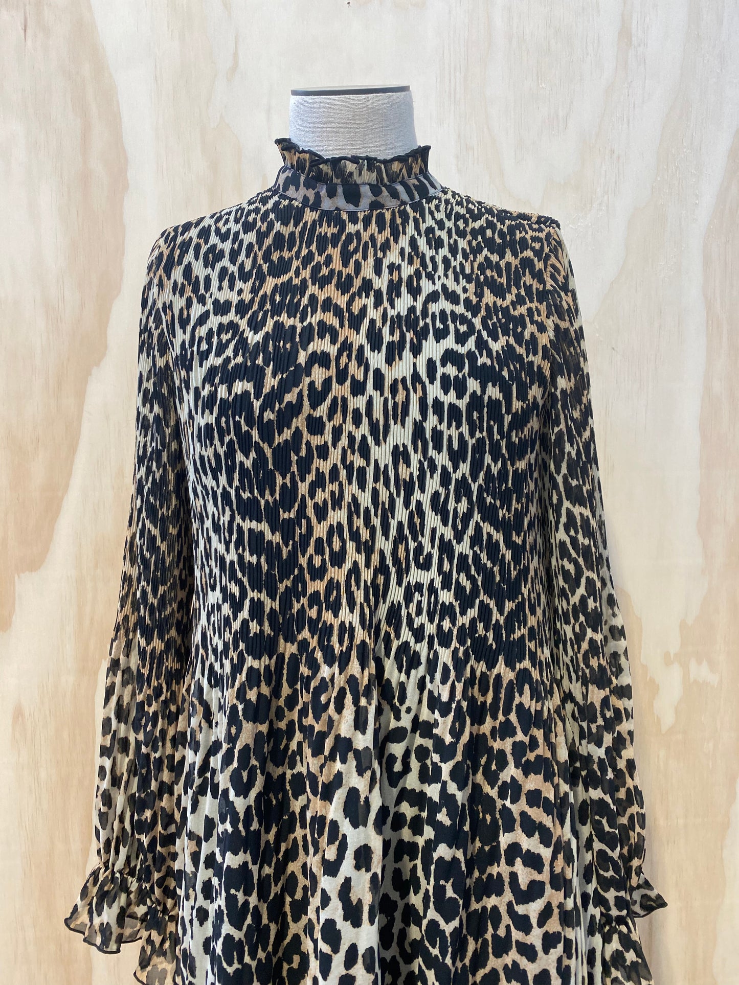 GANNI LEOPARD PRINT MAXI DRESS - SIZE 38