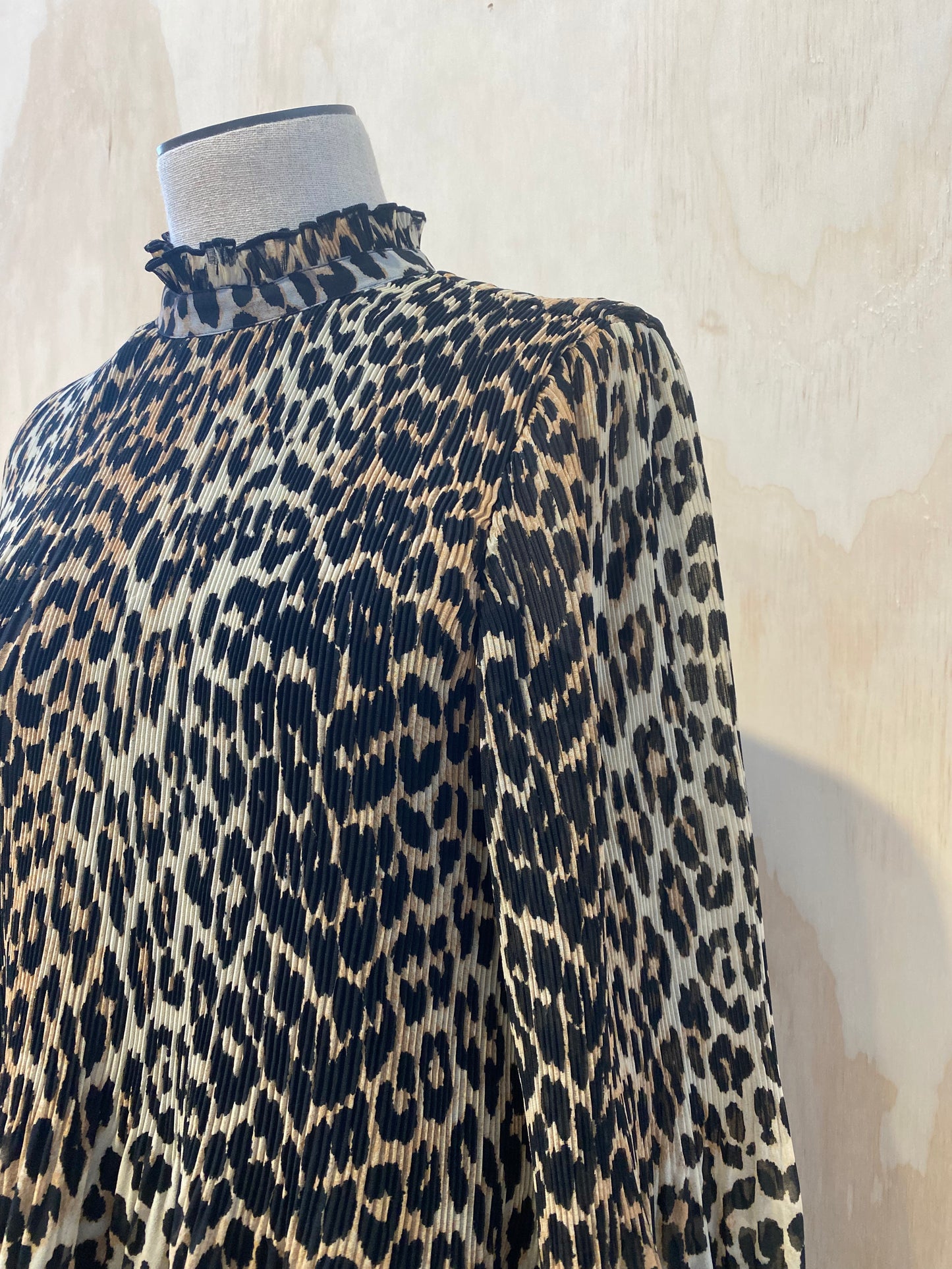 GANNI LEOPARD PRINT MAXI DRESS - SIZE 38