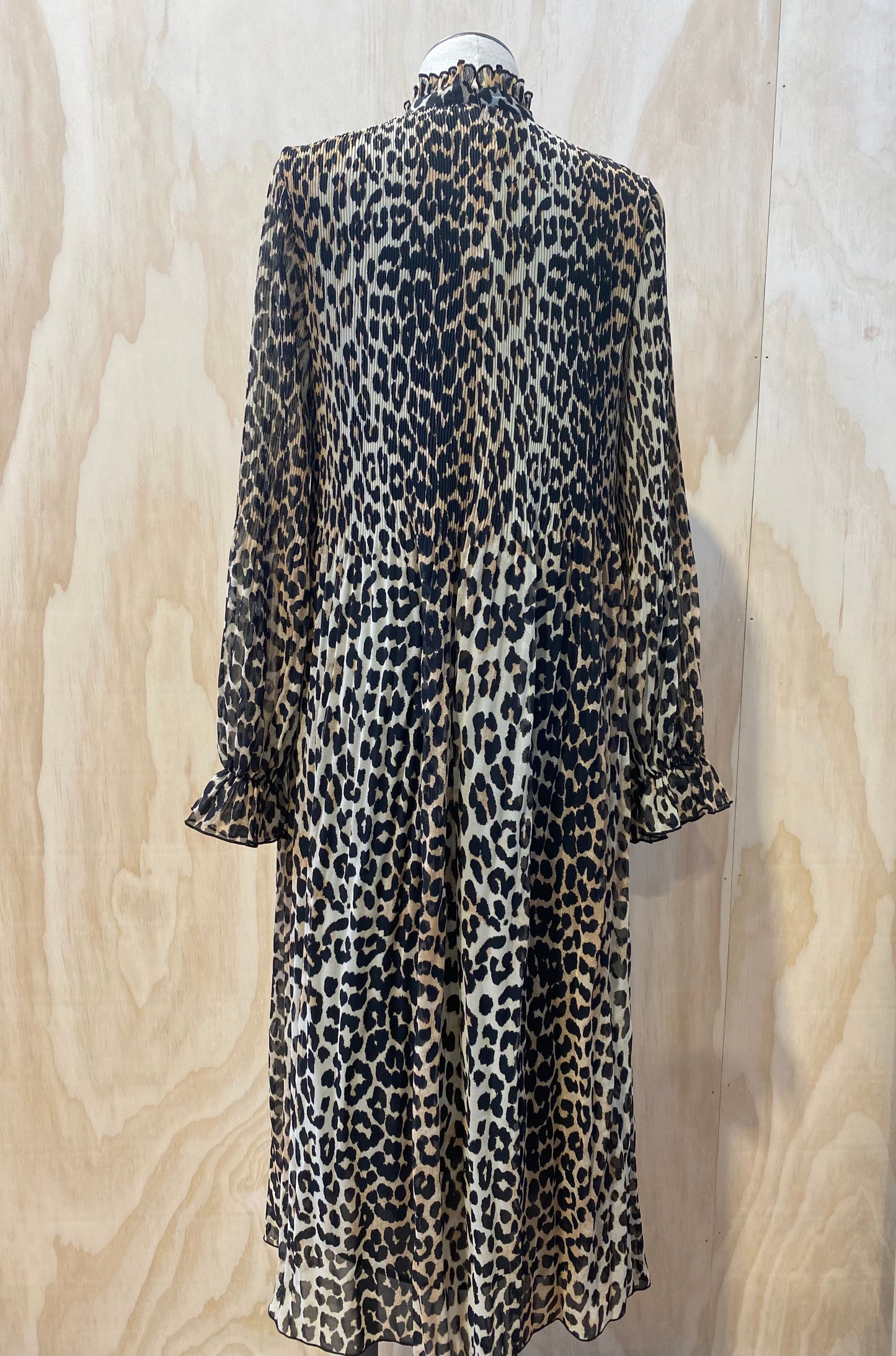 GANNI LEOPARD PRINT MAXI DRESS - SIZE 38