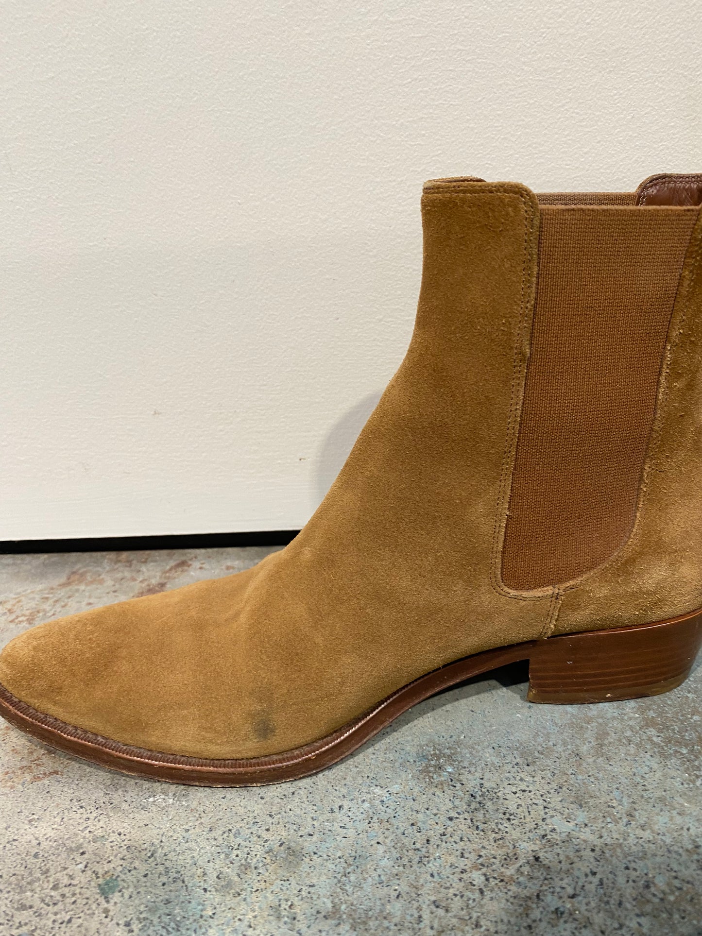 CELINE GOLD SUEDE ANKLE BOOTS - SIZE 38