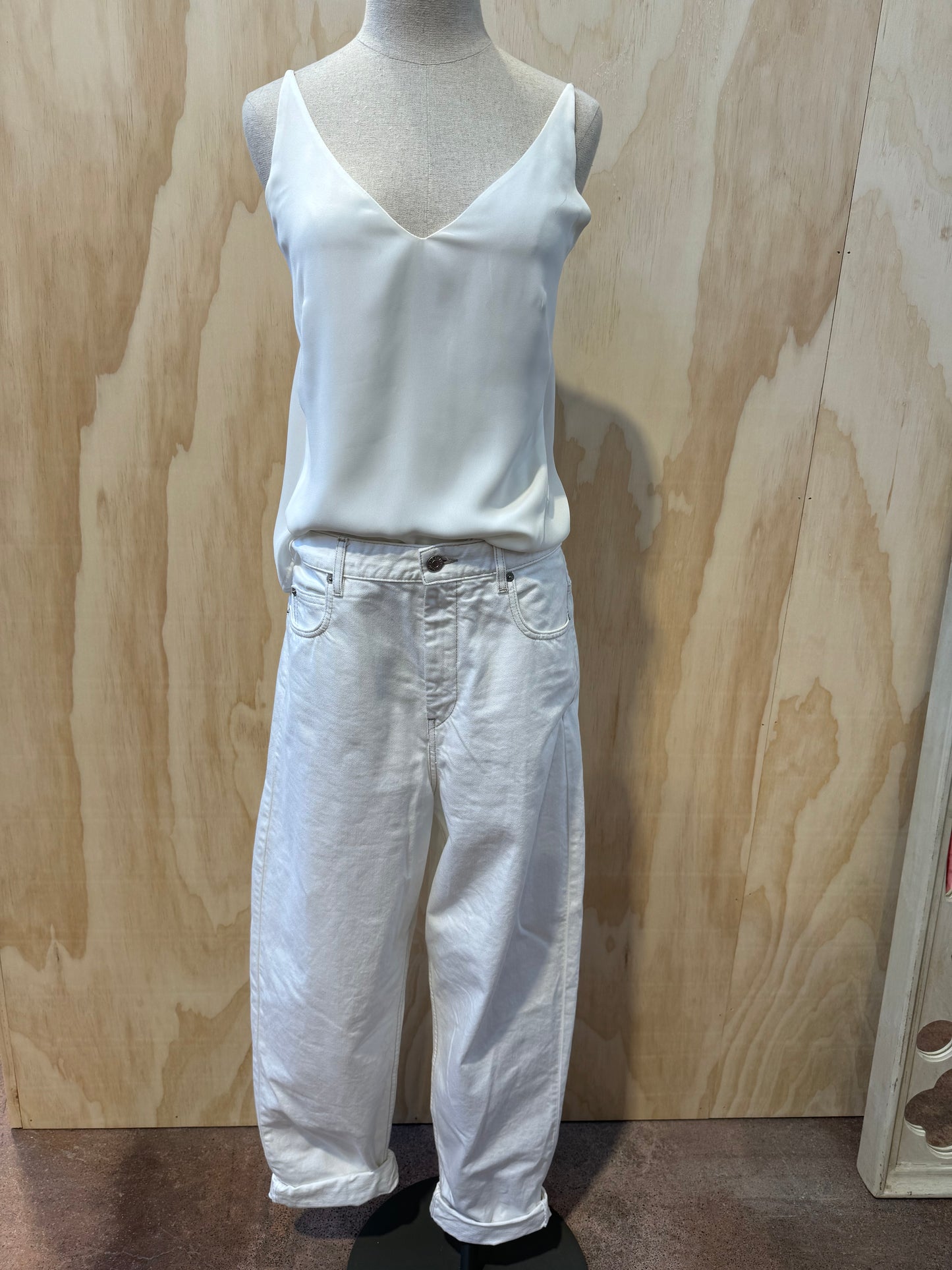 ISABEL ETOILE MARANT WHITE BOYFRIEND JEANS - SIZE 42