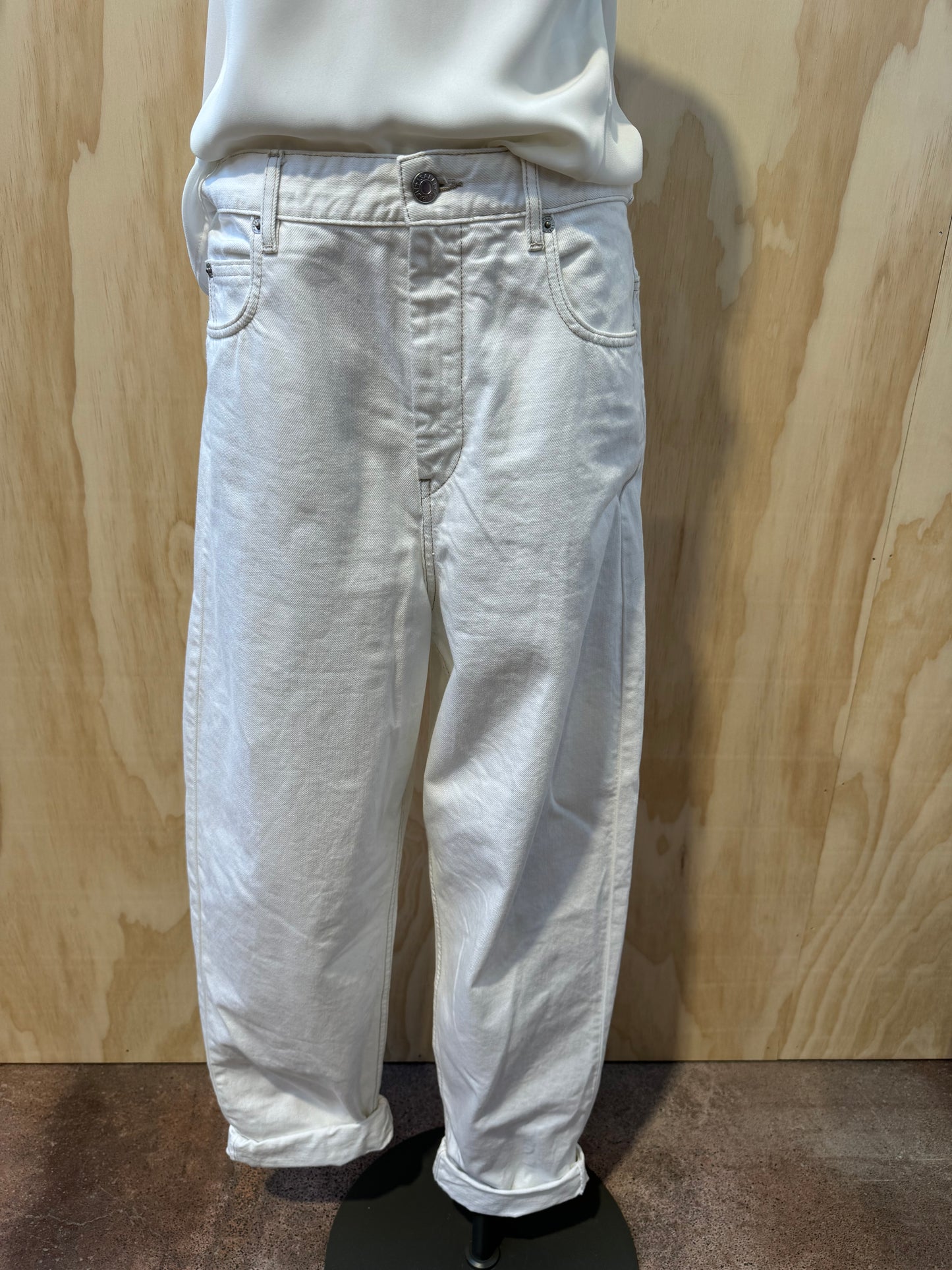 ISABEL ETOILE MARANT WHITE BOYFRIEND JEANS - SIZE 42