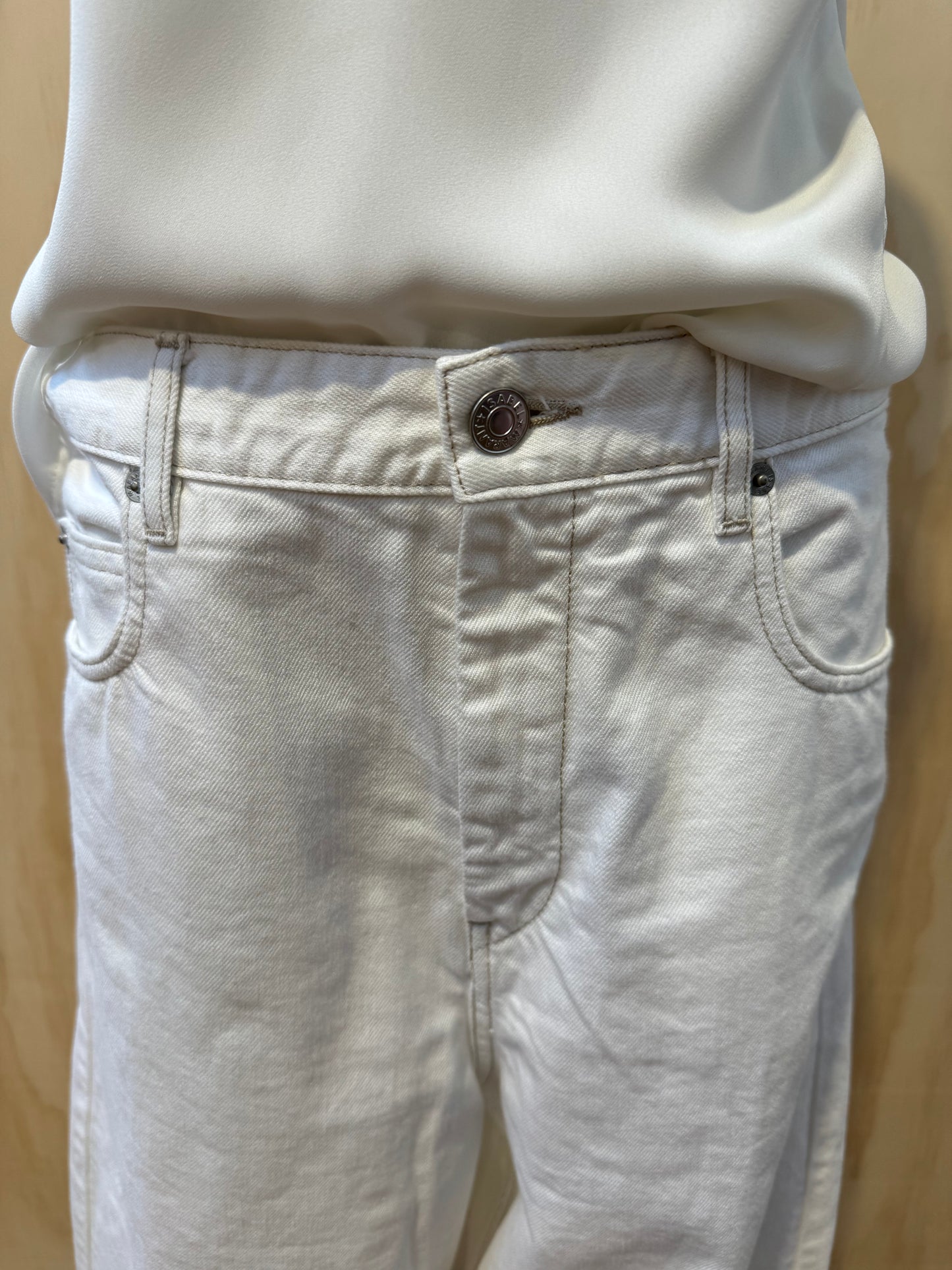 ISABEL ETOILE MARANT WHITE BOYFRIEND JEANS - SIZE 42