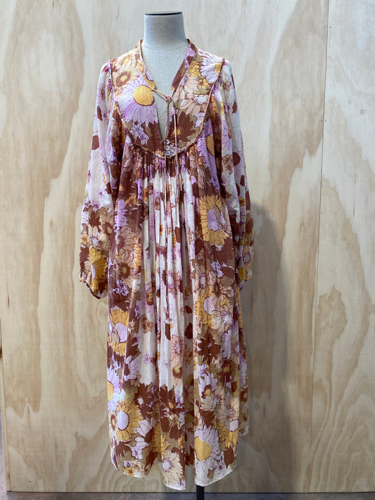 KINGA CSILLA PINK SUNFLOWERS MAXI DRESS - SIZE 10