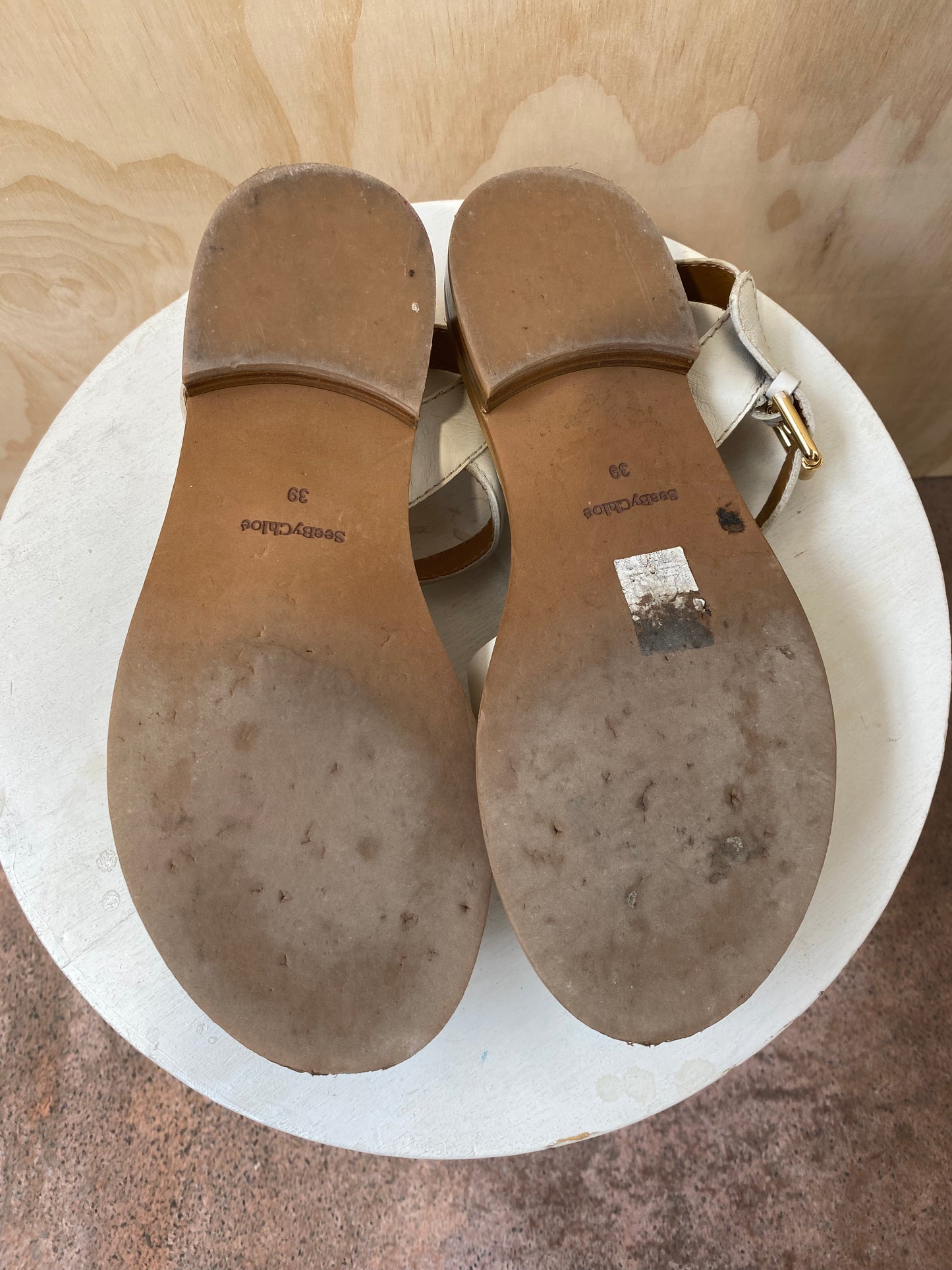 SEE BYY CHLOE LYLIA FLAT SANDALS - SIZE 39