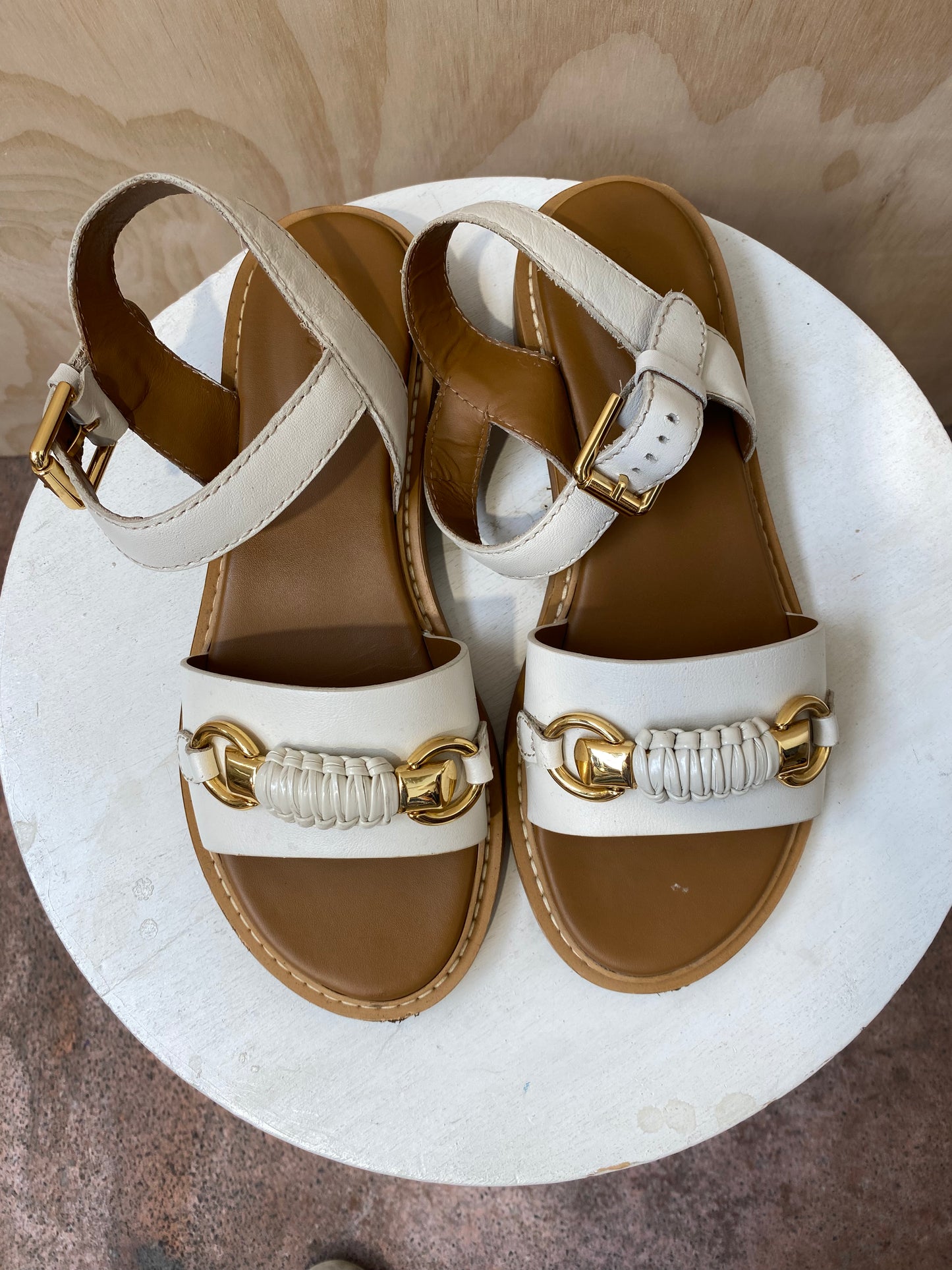 SEE BYY CHLOE LYLIA FLAT SANDALS - SIZE 39