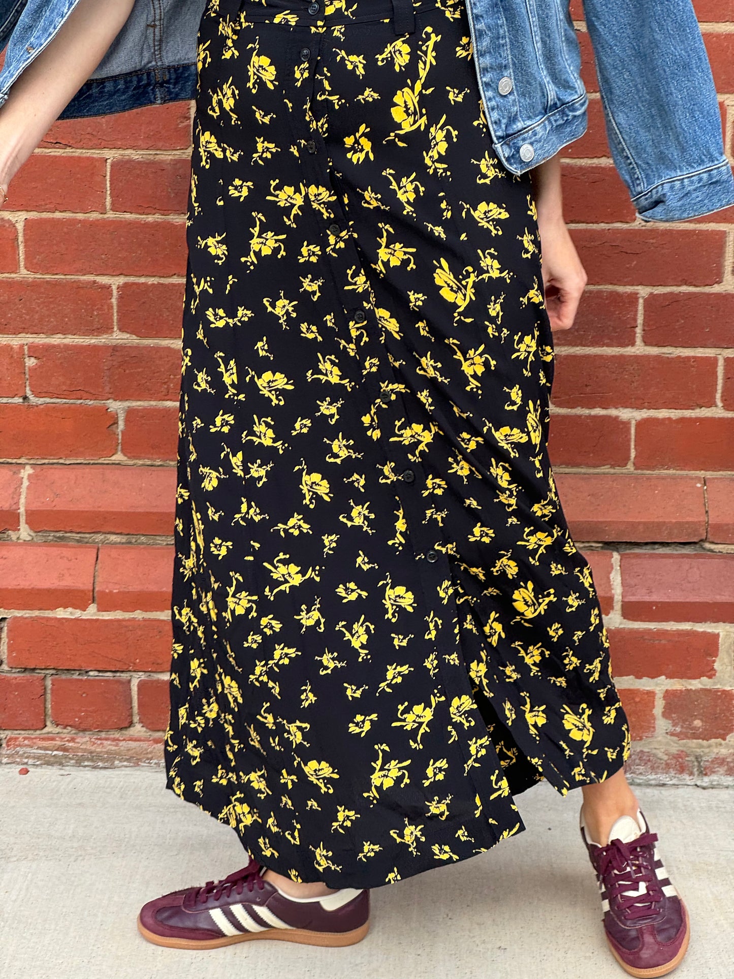 GANNI FLORAL MAXI SKIRT - SIZE 38