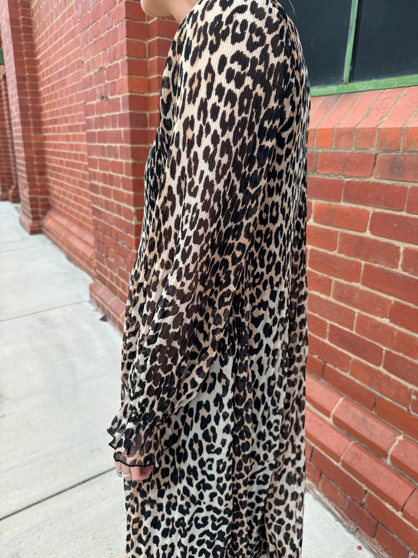 GANNI LEOPARD PRINT MAXI DRESS - SIZE 38