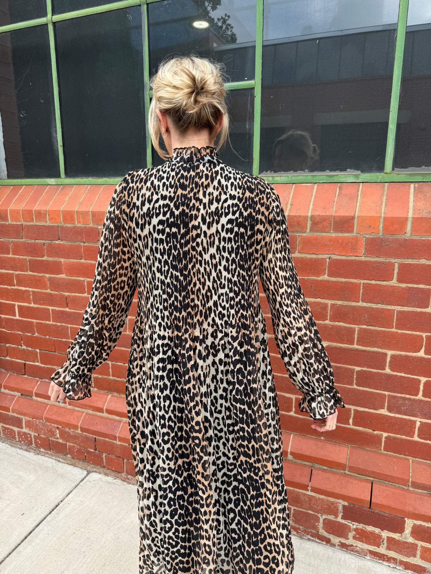 GANNI LEOPARD PRINT MAXI DRESS - SIZE 38