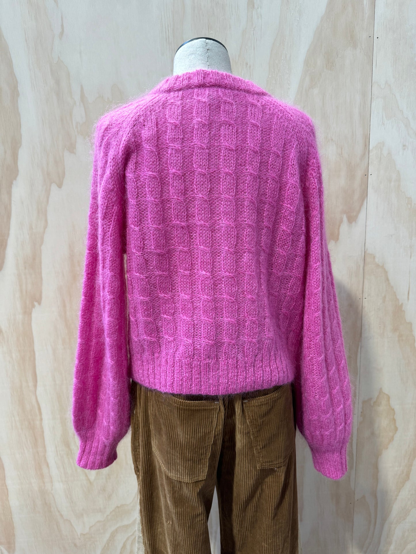 GANNI PINK KNIT CARDIGAN - SIZE M