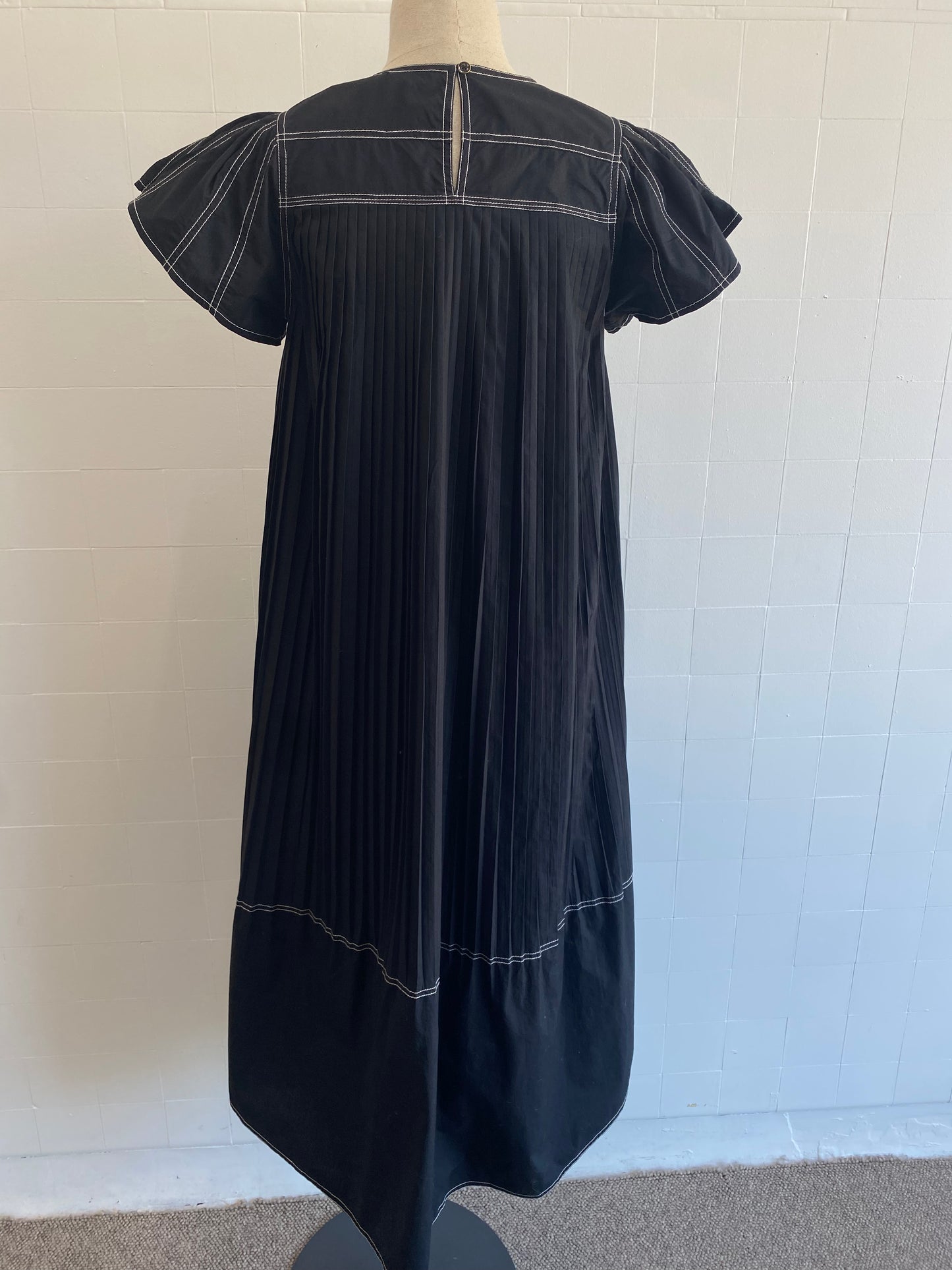 ULLA JOHNSON BLACK KADY MIDI DRESS - SIZE 2