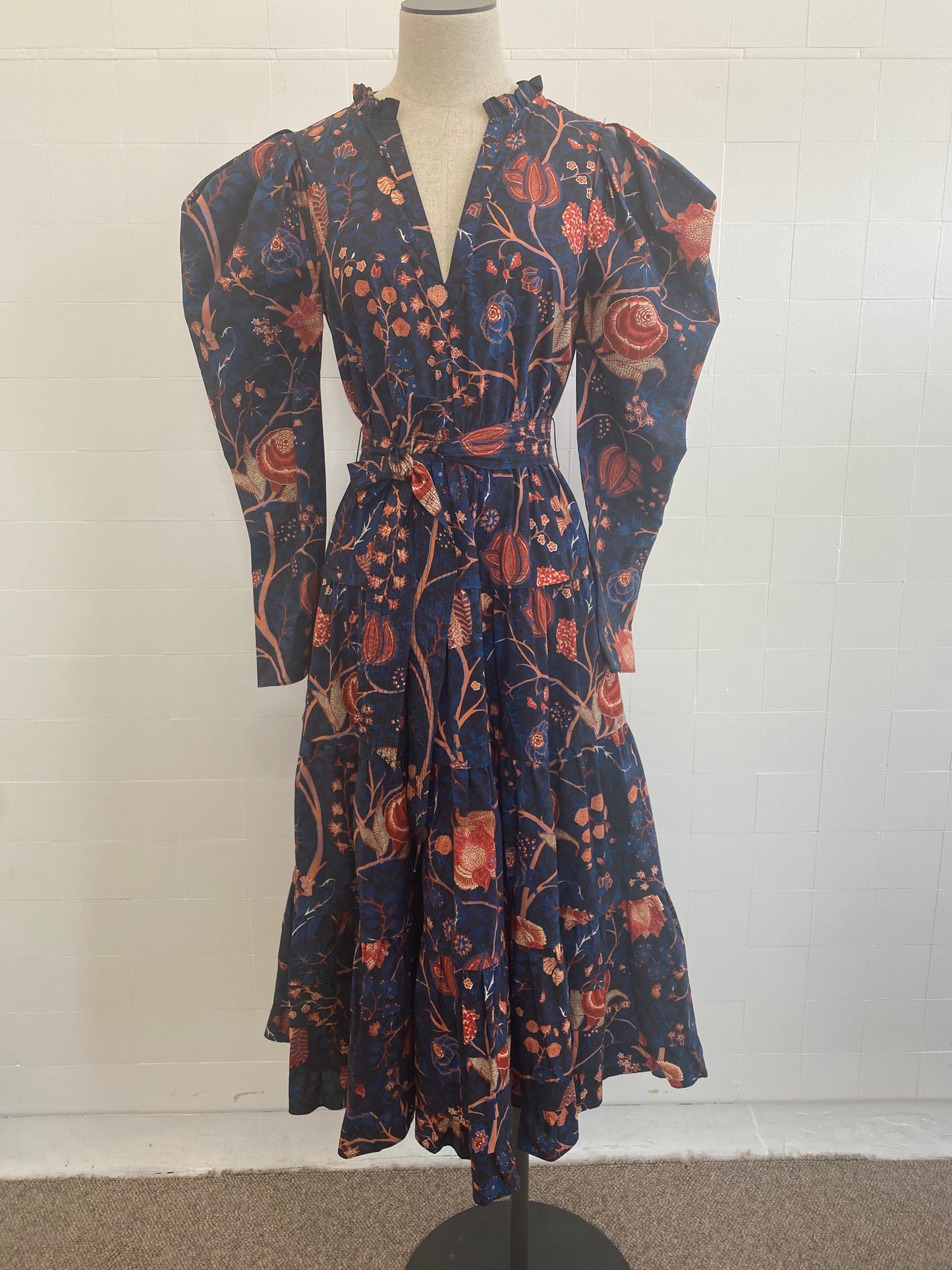 ULLA JOHNSON NANETTE FLORAL MIDI DRESS - SIZE 2