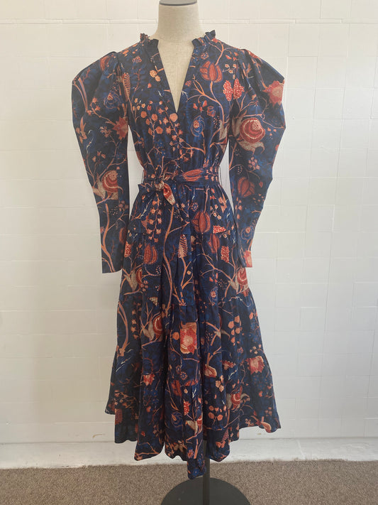 ULLA JOHNSON NANETTE FLORAL MIDI DRESS - SIZE 2