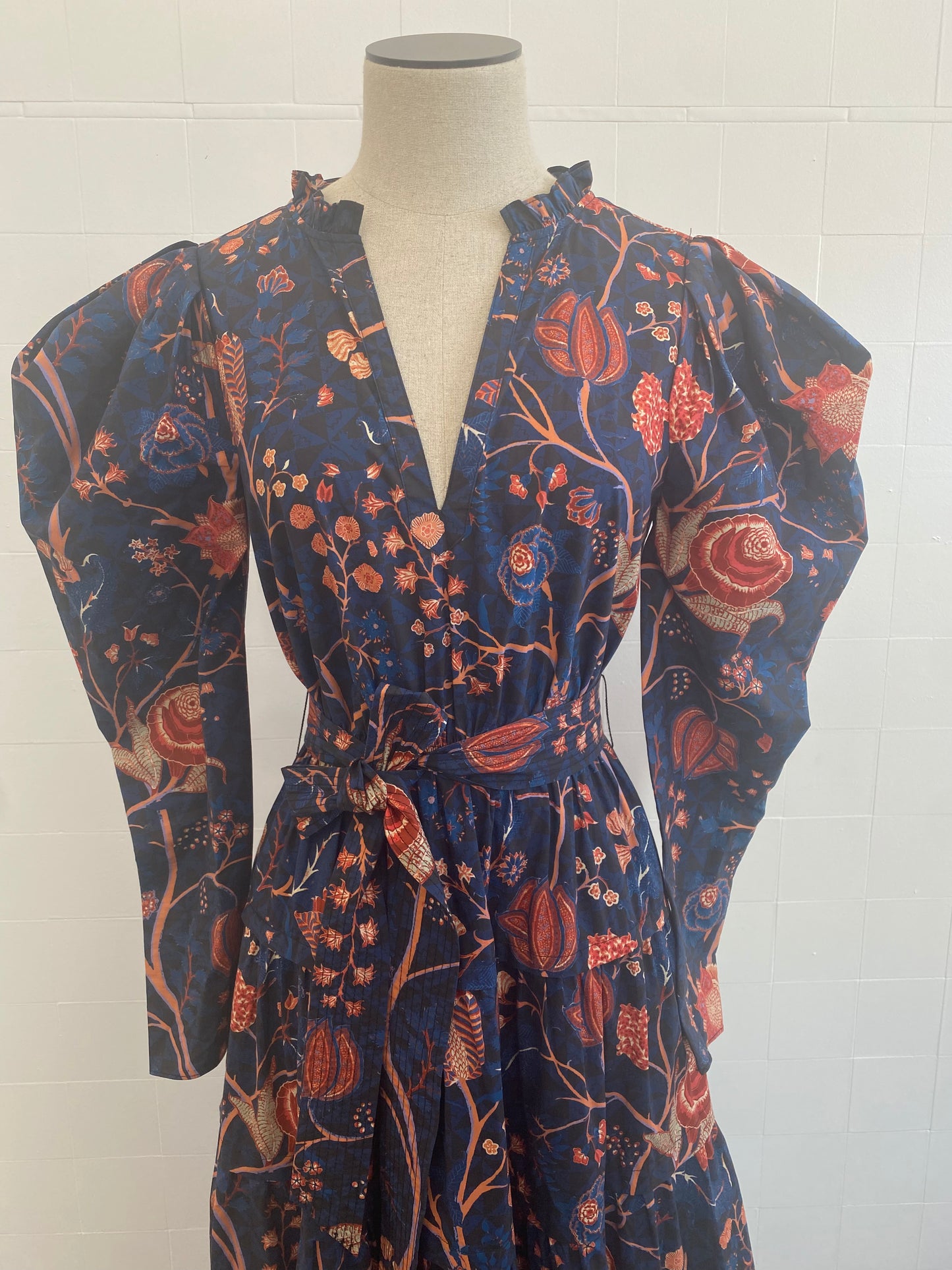 ULLA JOHNSON NANETTE FLORAL MIDI DRESS - SIZE 2