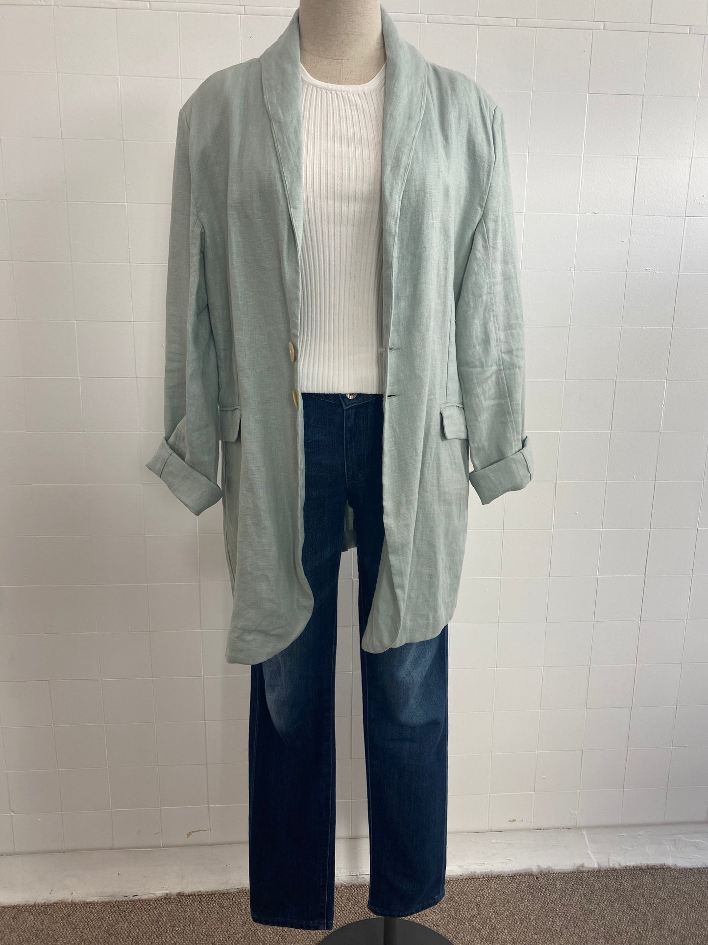 FLANNEL MINT HARPER BLAZER - SIZE 3