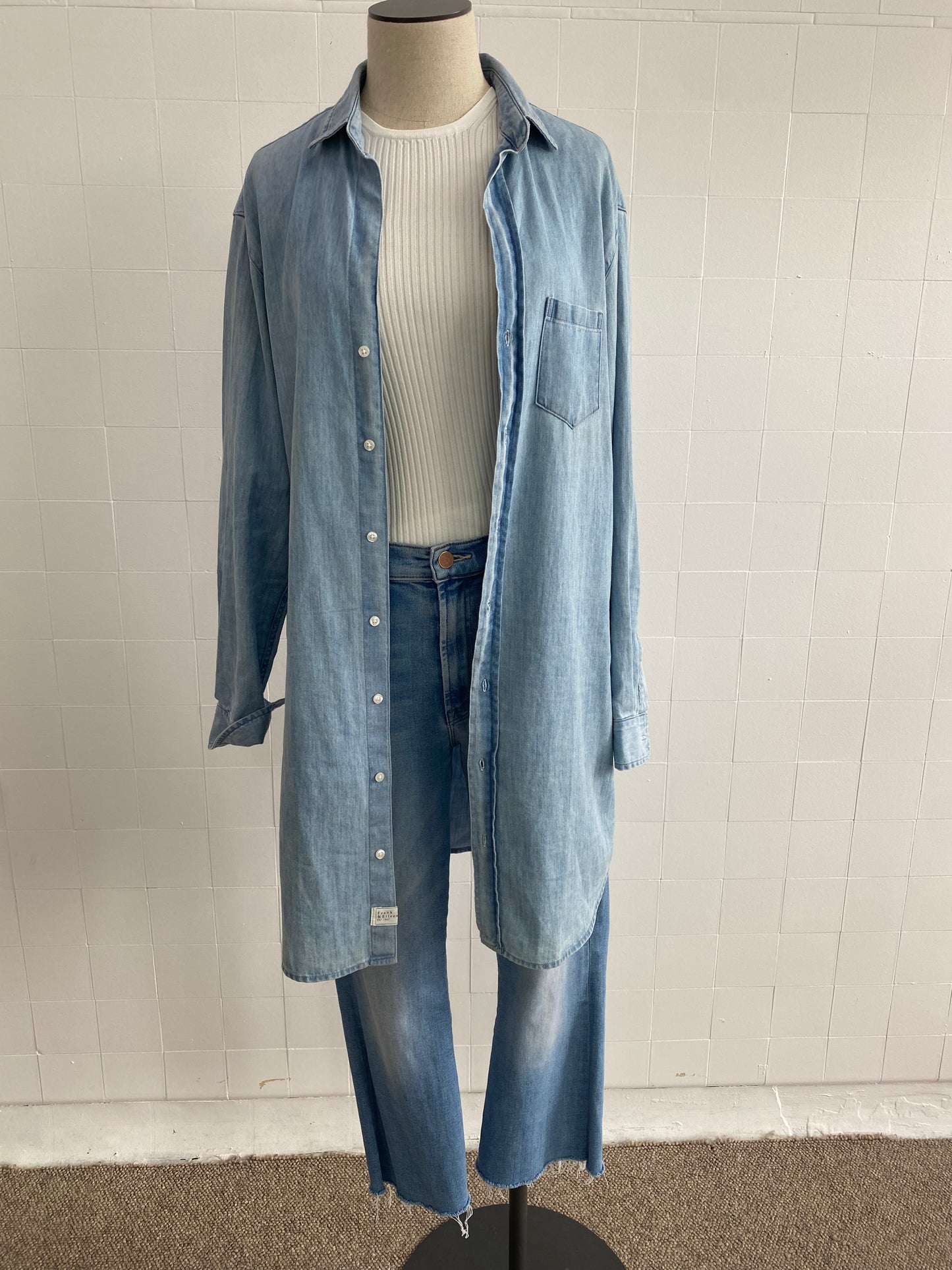 FRANK & EILEEN OVERSIZED DENIM SHIRT - SIZE S