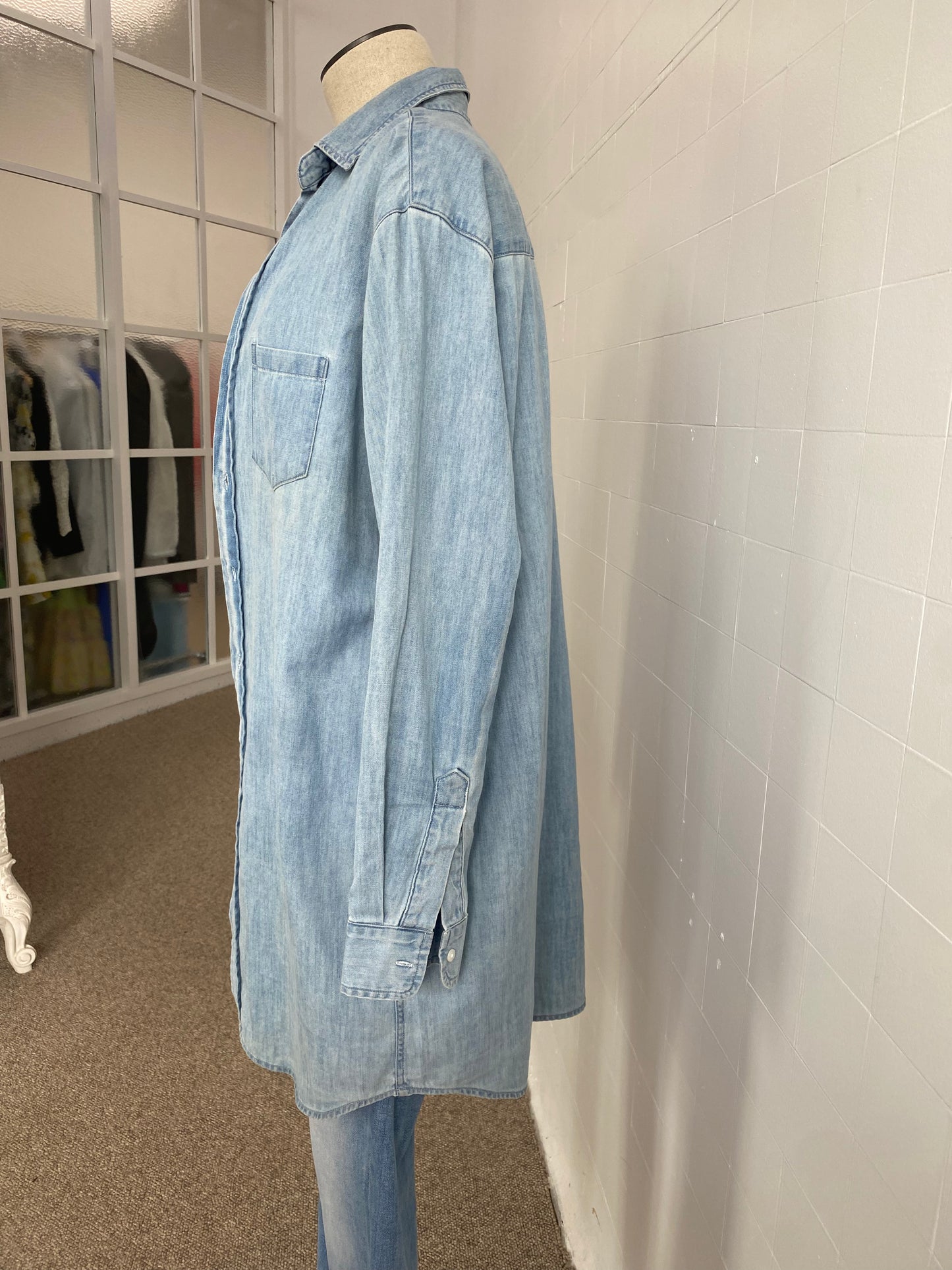 FRANK & EILEEN OVERSIZED DENIM SHIRT - SIZE S