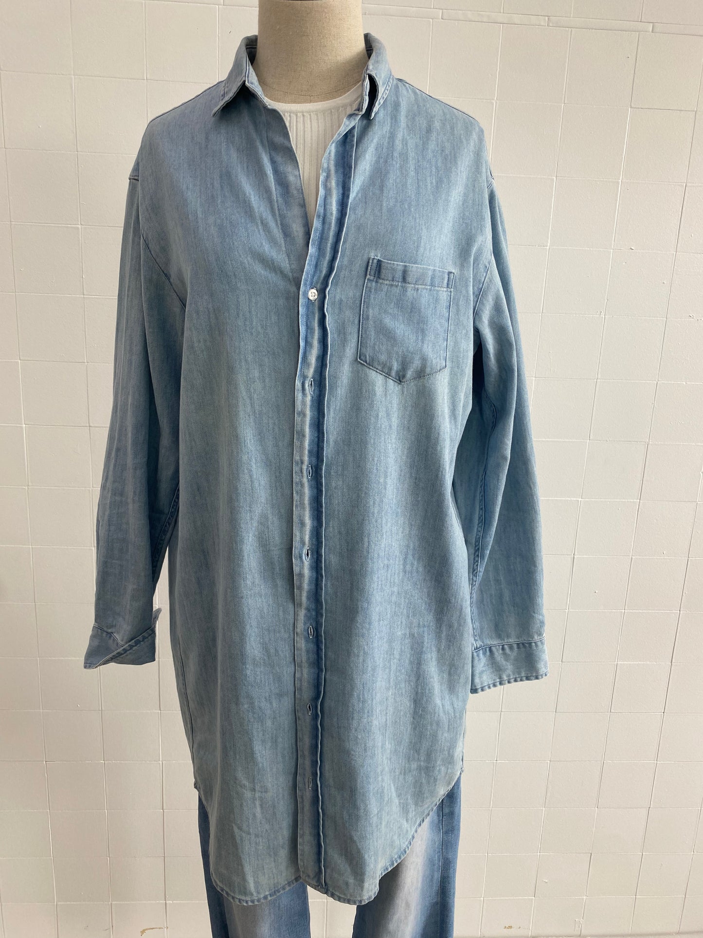 FRANK & EILEEN OVERSIZED DENIM SHIRT - SIZE S